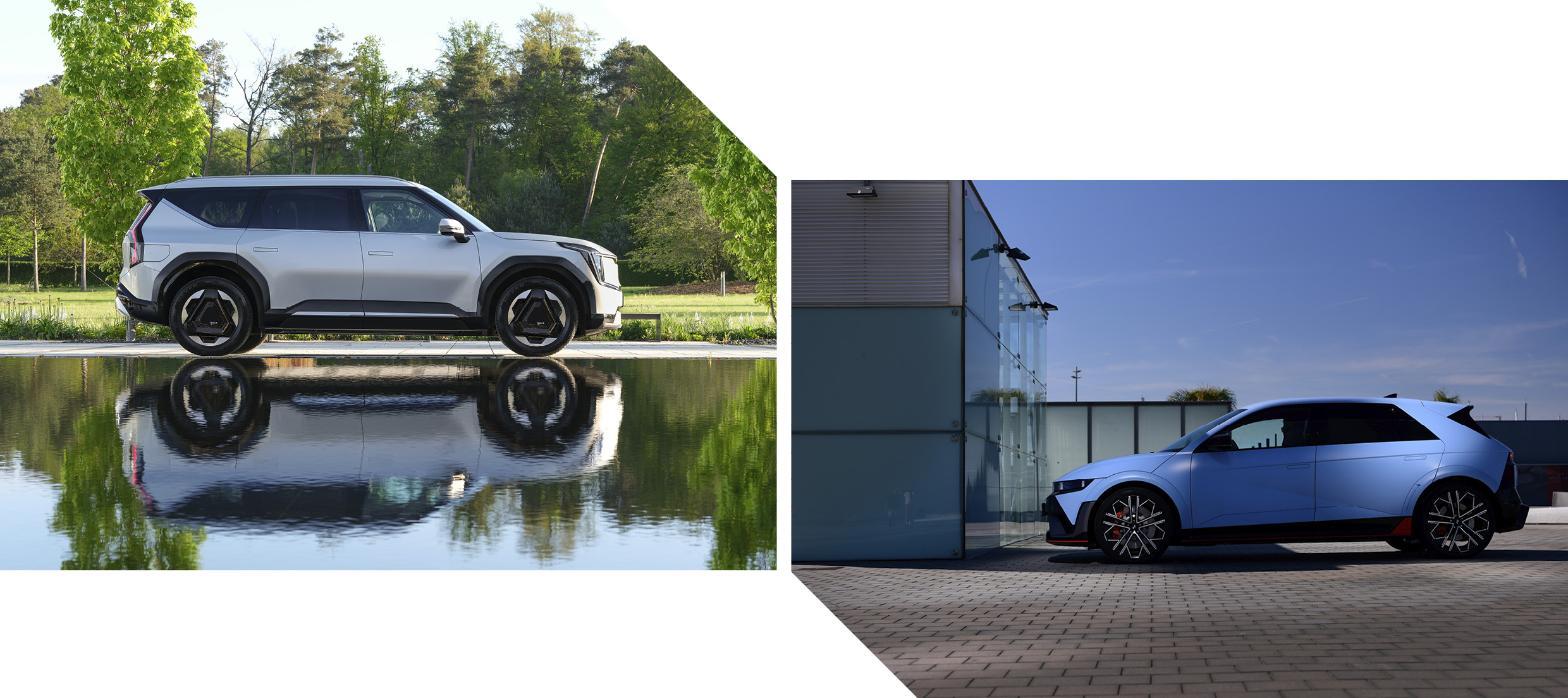 EV9과 아이오닉 5 N의 옆모습