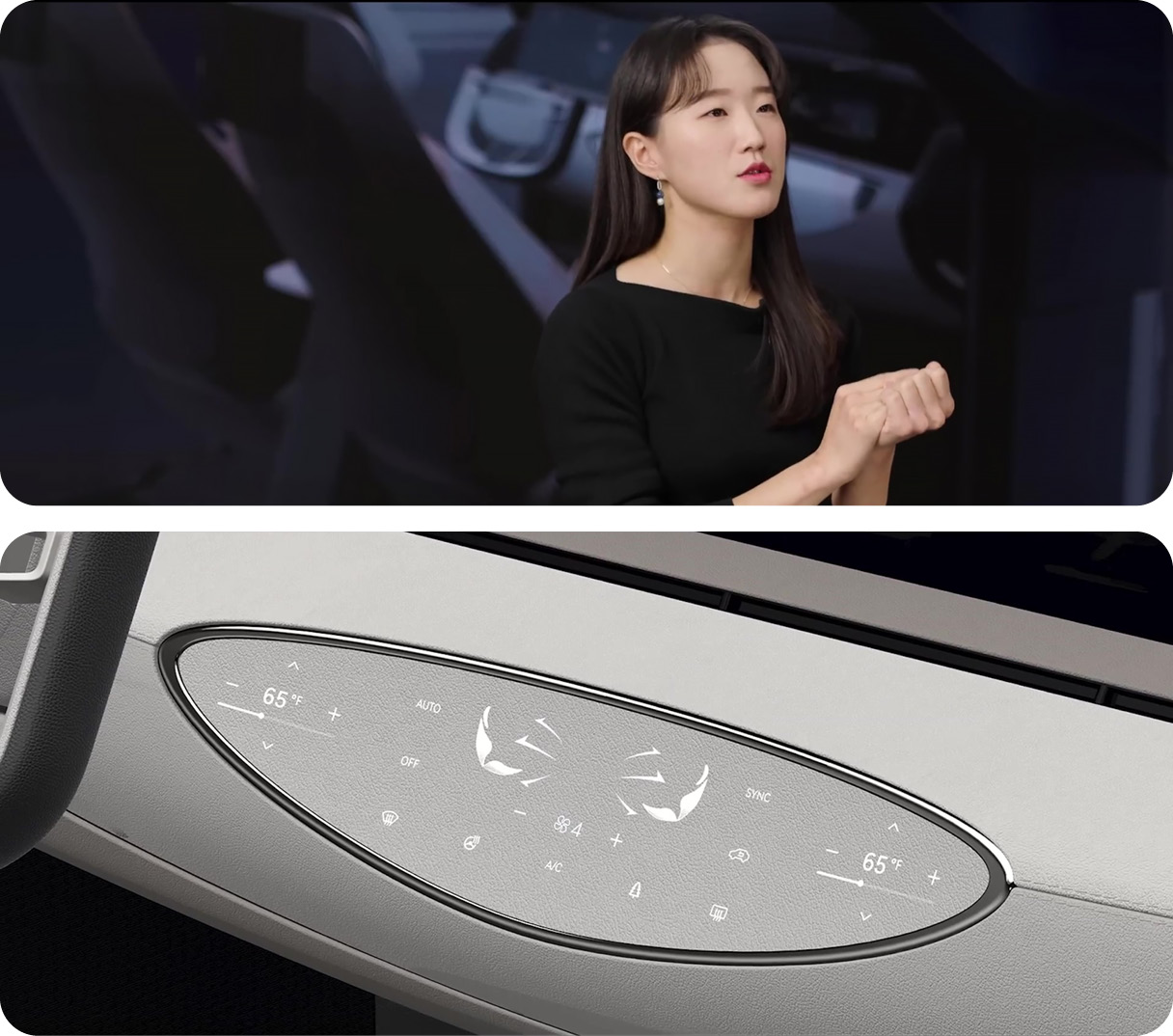 Jung Joo-yeon, a Research Engineer from Hyundai Mobis Mobility Product Design Team, explained the design of M.vics 5.0