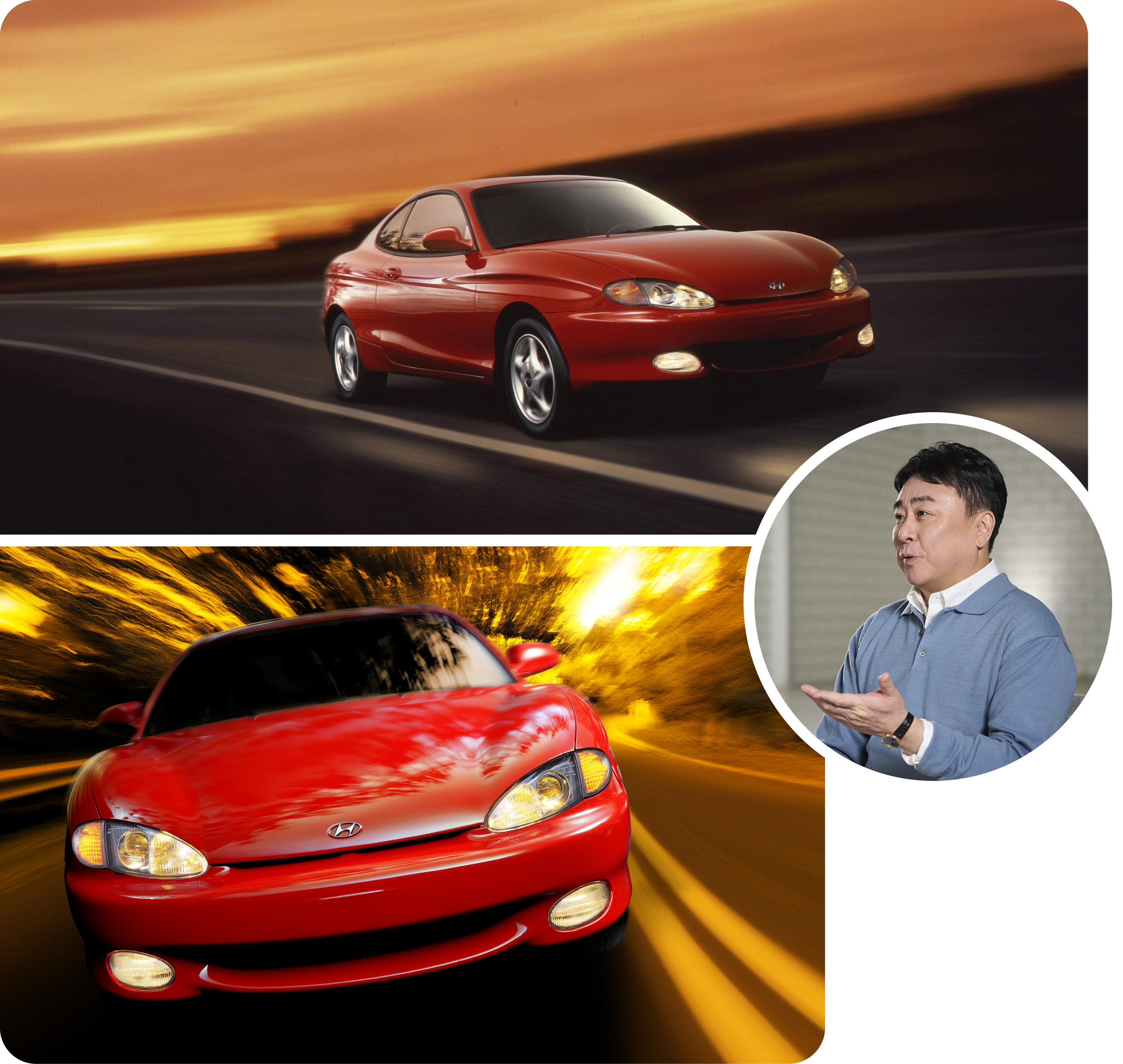 티뷰론 주행 모습과 복원 프로젝트 주인공인 허장혁