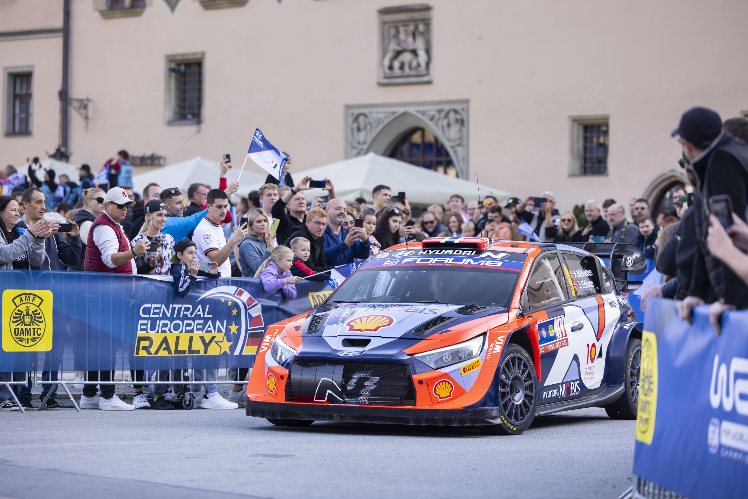 Hyundai Motor's i20N Rally1 Hybrid is standing city road