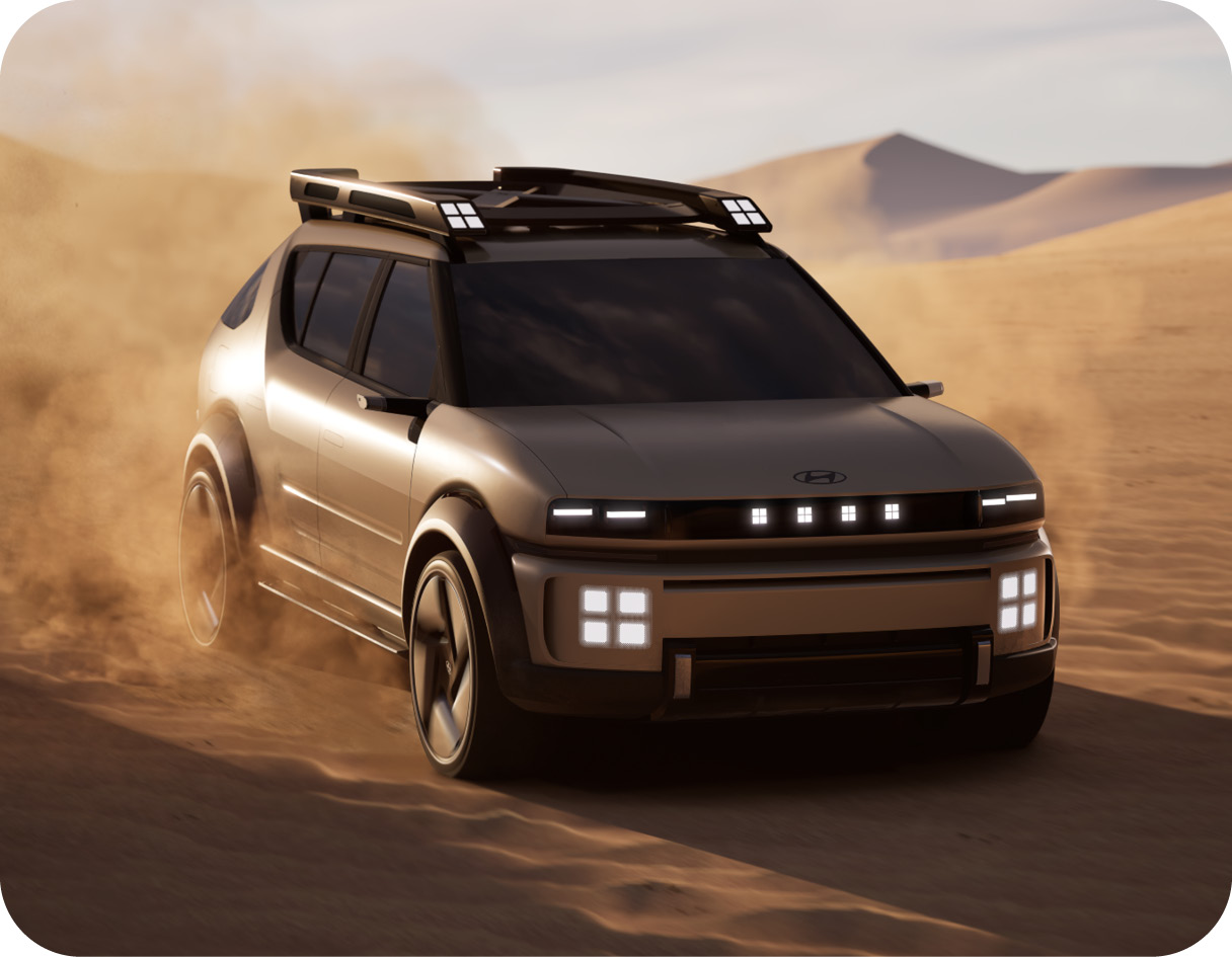 Hyundai Initium runs through the desert