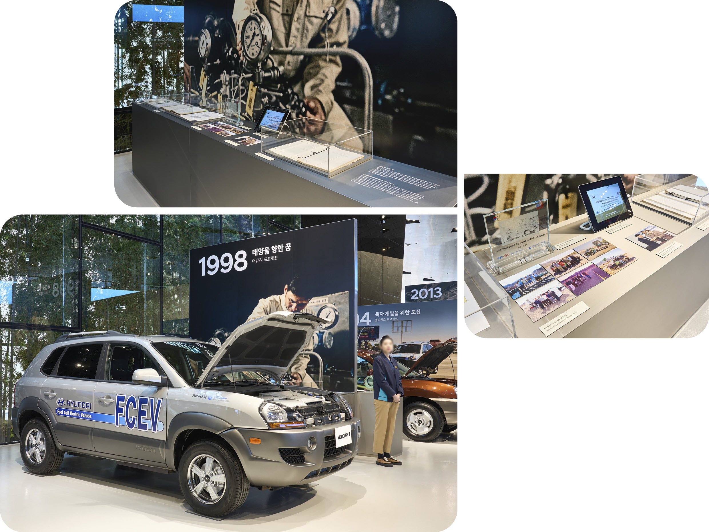 Hyundai Motor's Hydrogen Electric Vehicle Test Vehicle Mercury II Exhibit Appearance