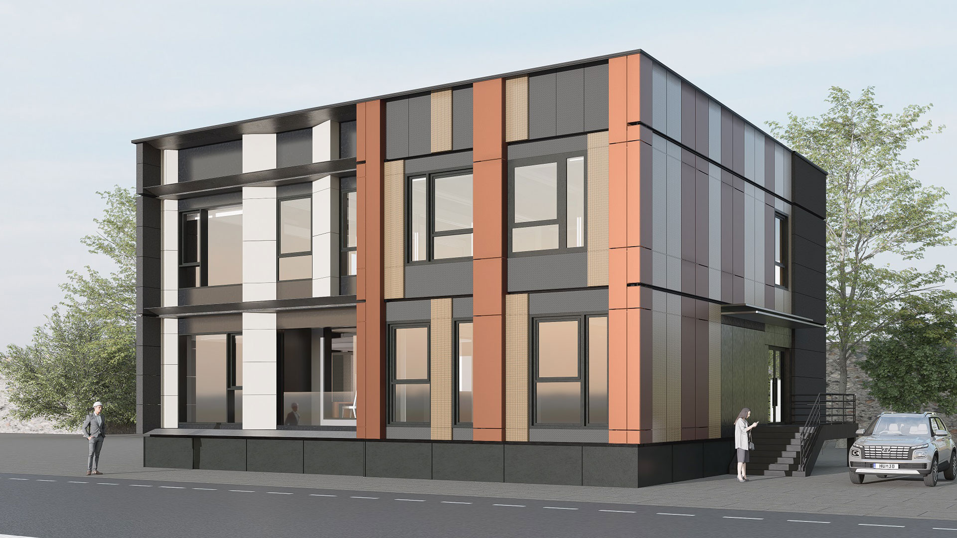 11월 14일(목), 현대제철 당진연구소에서 진행된 『H-모듈러 랩』 오픈세레모니에 참석한 심범섭 미래기술사업부장(왼쪽 네번째)과 현대제철 이보룡 연구개발본부장(오른쪽 네번째) 및 주요 관계자들이 커팅식을 진행하고 있다.