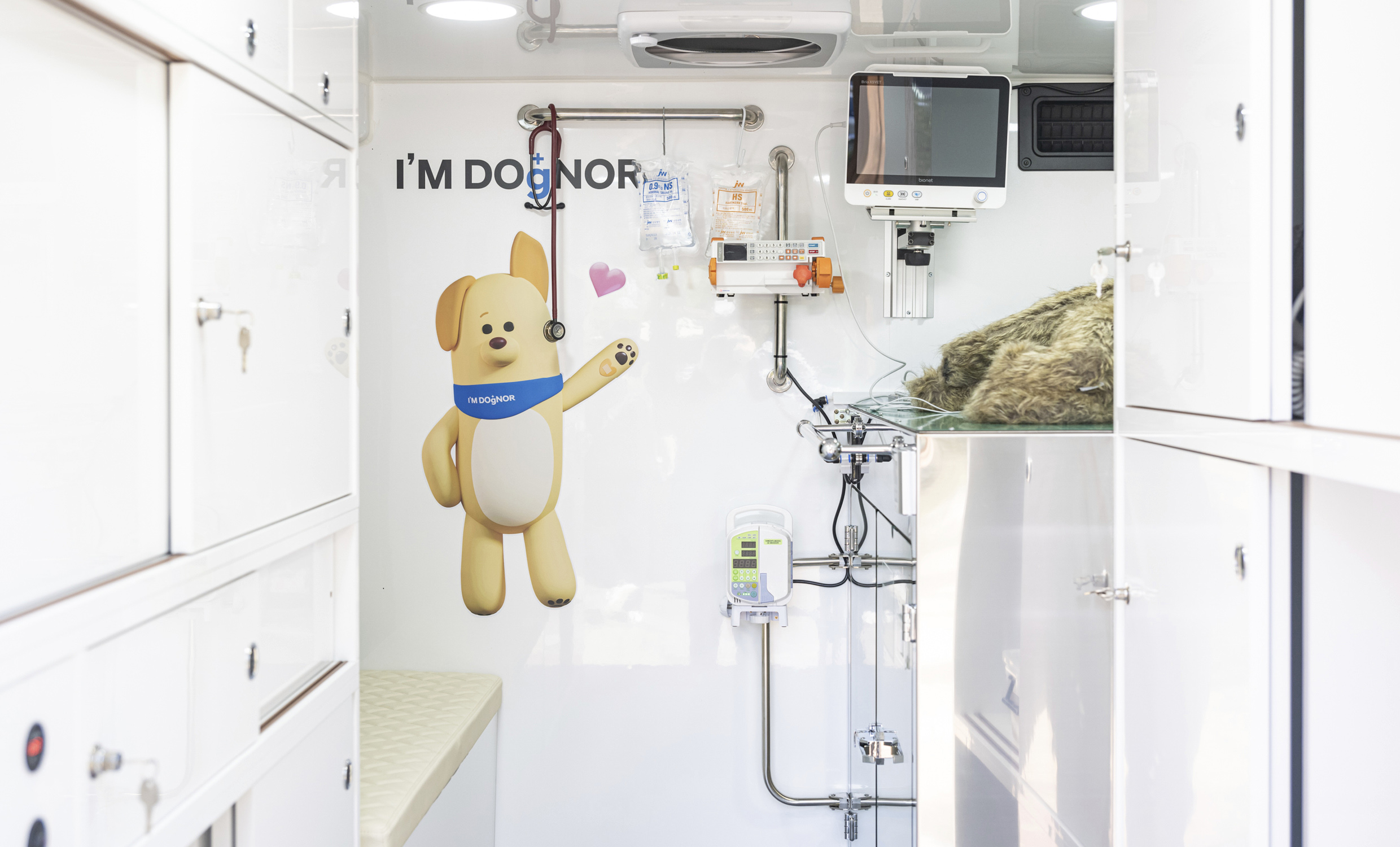 Inside the ST1 Pet Ambulance