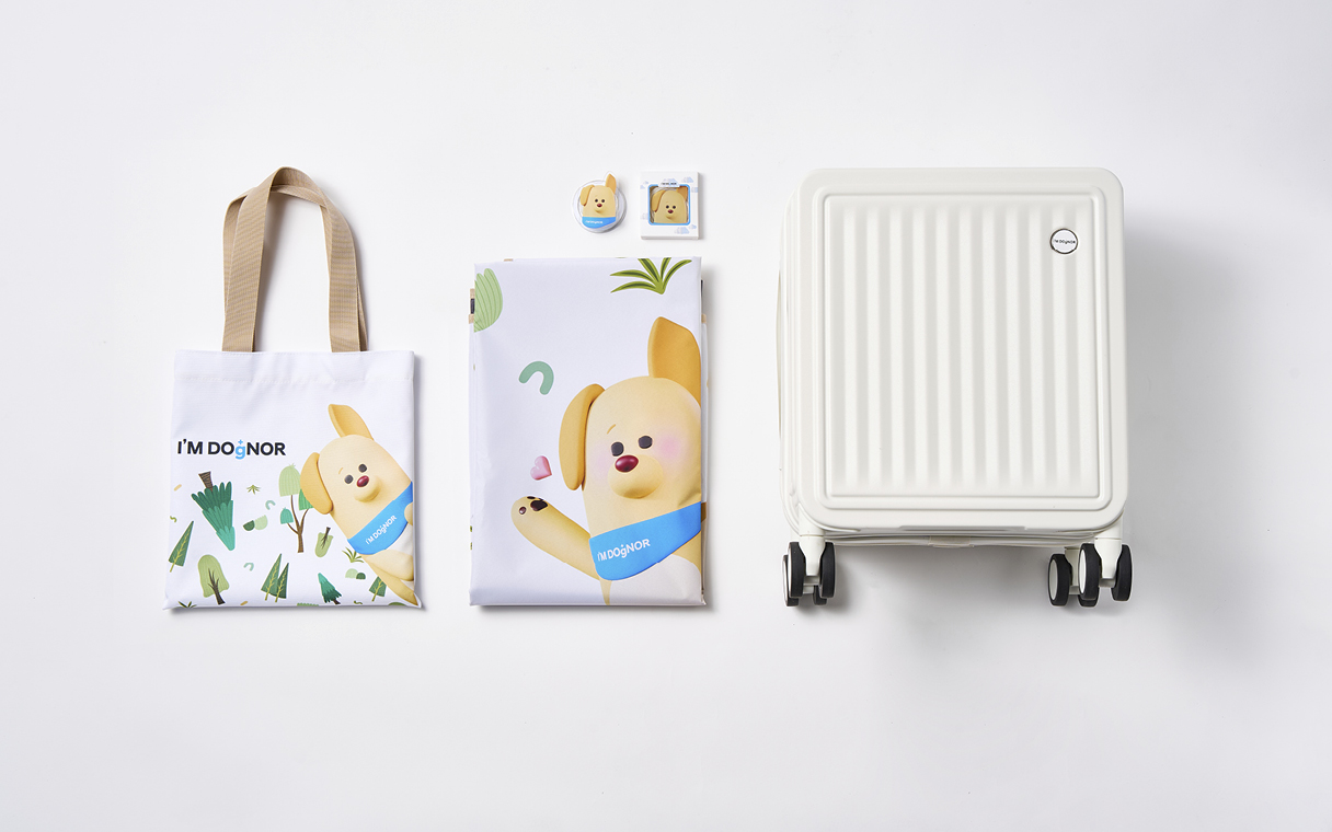 덕구 캐릭터를 활용한 그립톡, 피크닉 매트, 캐리어
