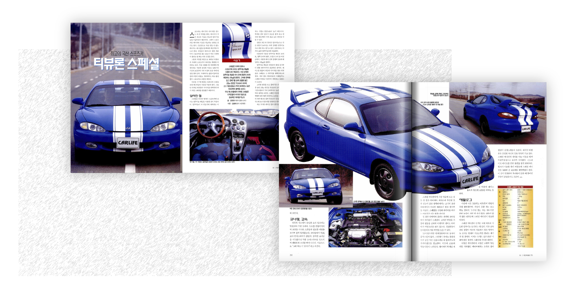 티뷰론 출시 직후 자동차 전문지 관련 기사