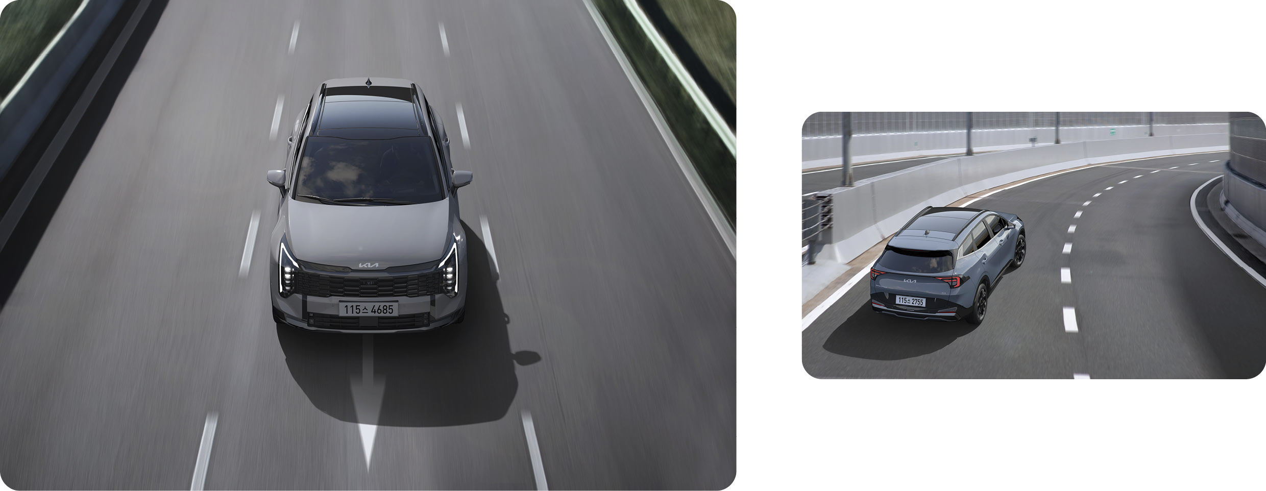 고속도로 주행 보조 2를 작동하는 예시 이미지