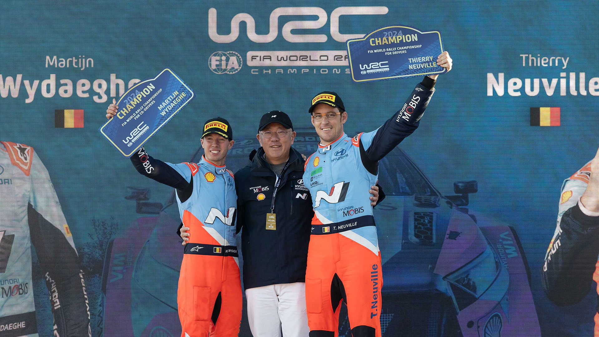 Thierry Neuville and Martijn Wydaeghe seal FIA WRC titles in thrilling finale