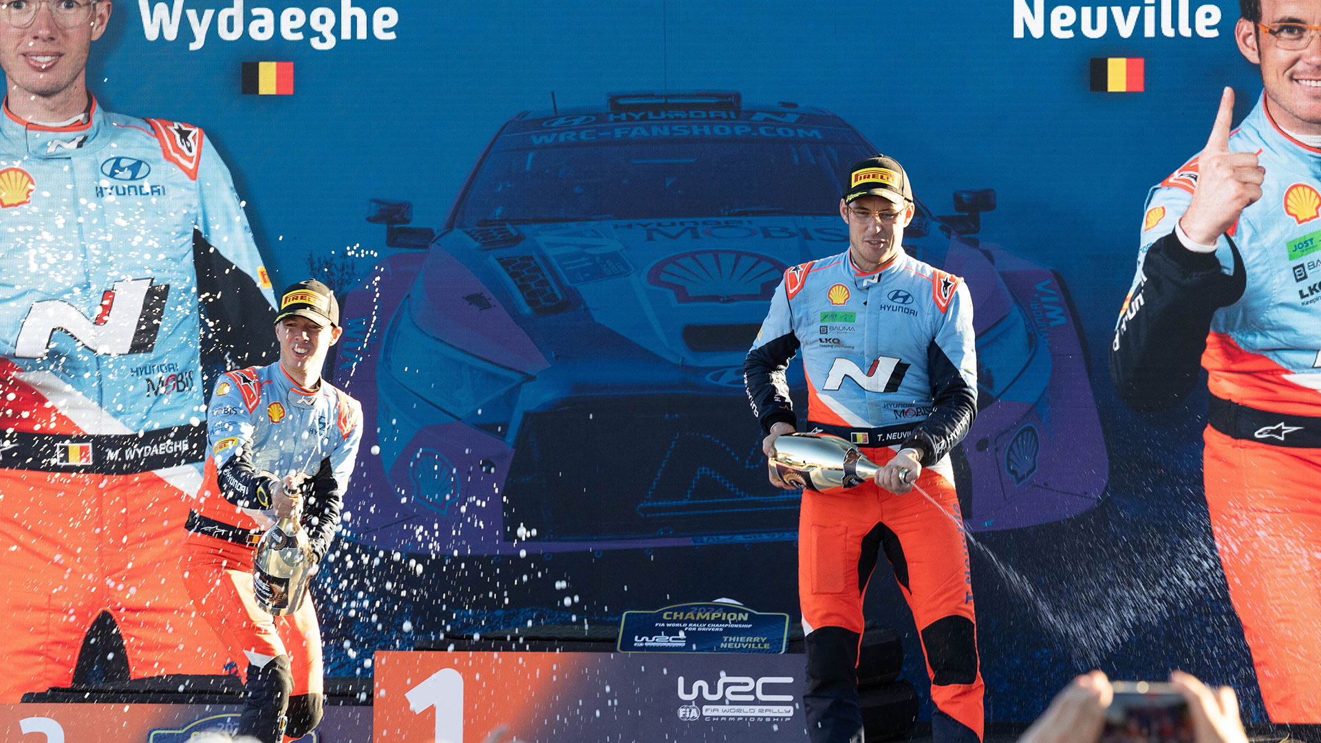 Thierry Neuville and Martijn Wydaeghe seal FIA WRC titles in thrilling finale