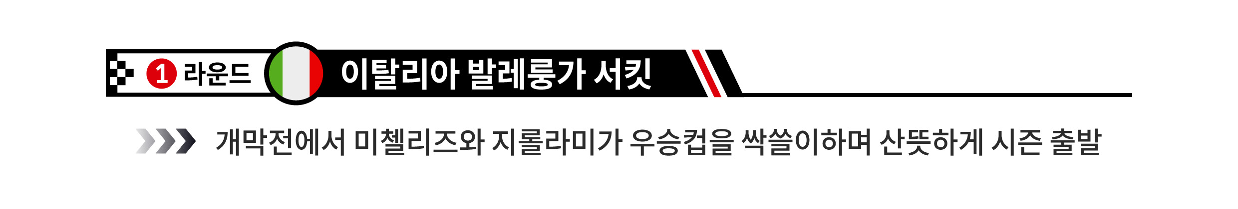 1라운드 이탈리아 발레룽가 서킷