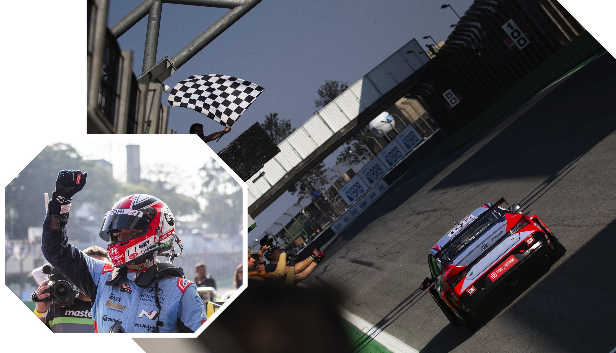 현대팀 미첼리즈 선수와 TCR 레이스카 주행 모습