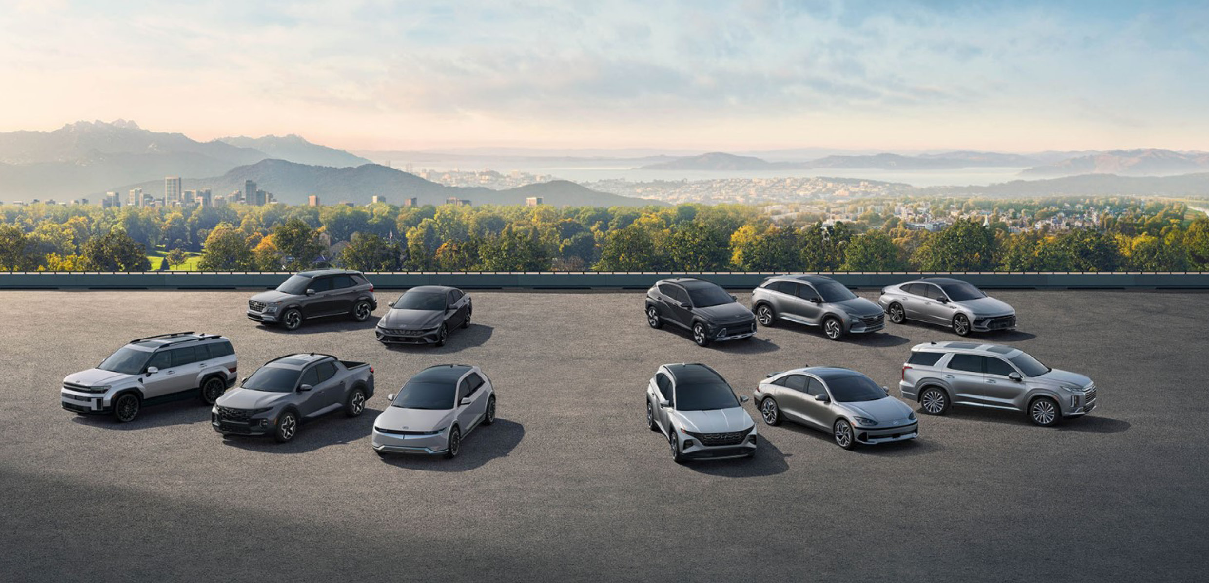 미국에 판매 중인 현대차 라인업의 모습