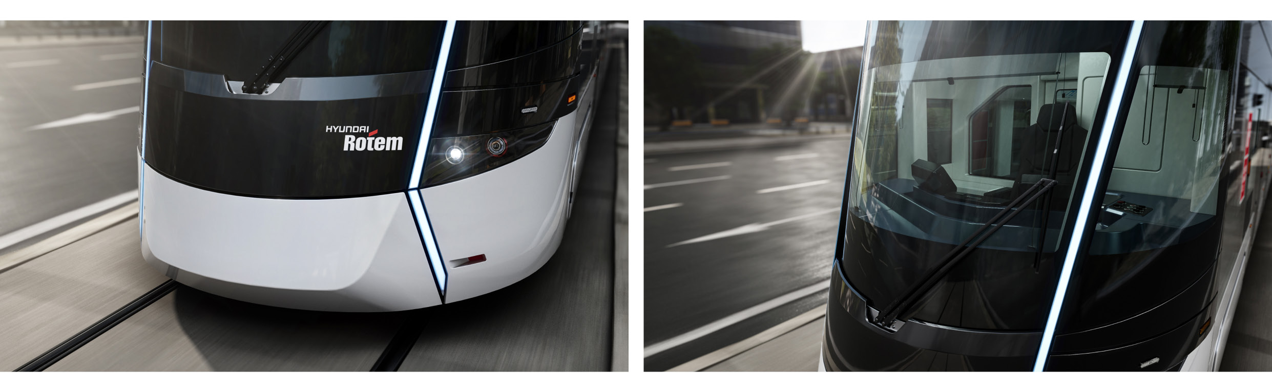 현대로템 수소전기트램의 전면 커버