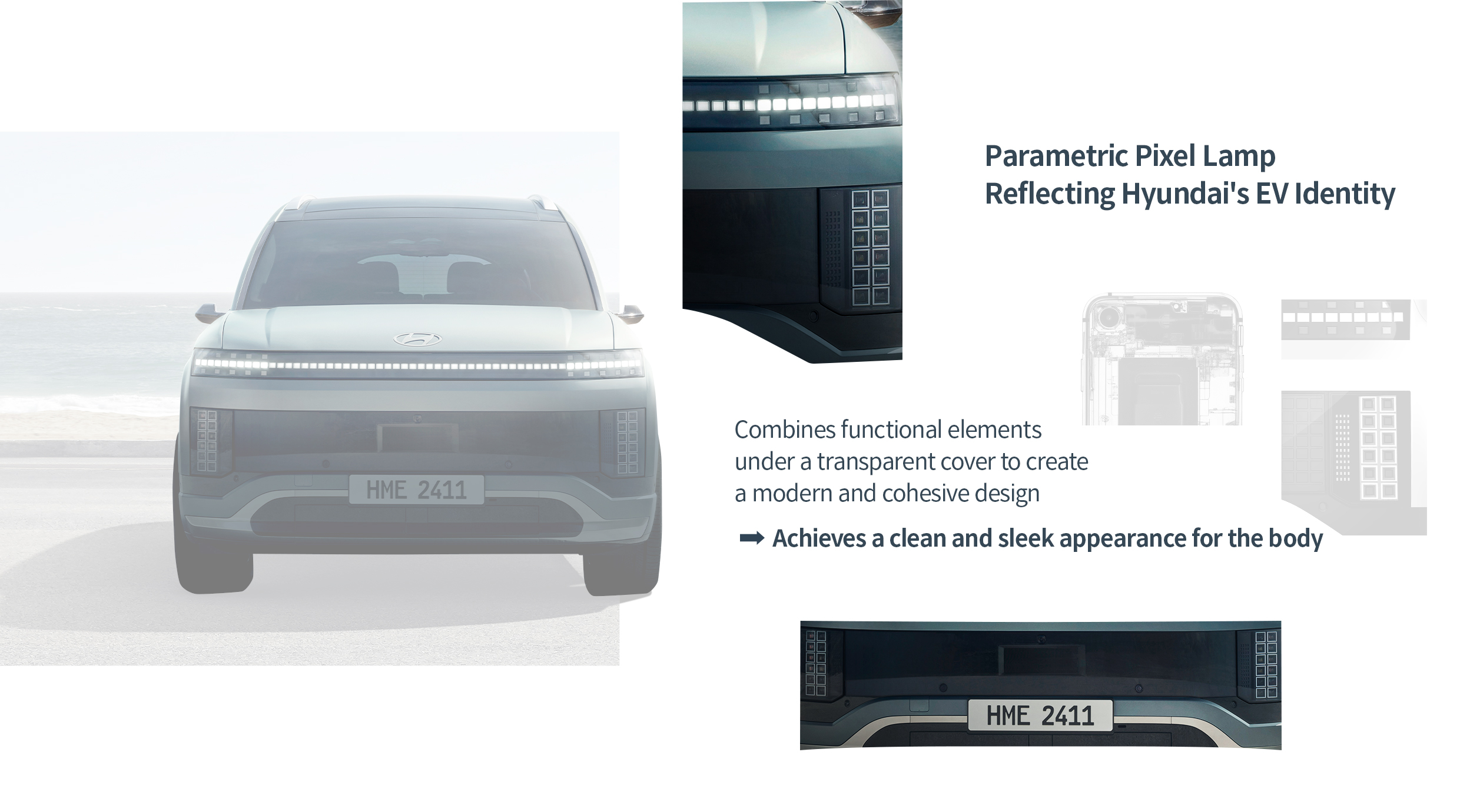 Illustration showing the design features of Ioniq 9