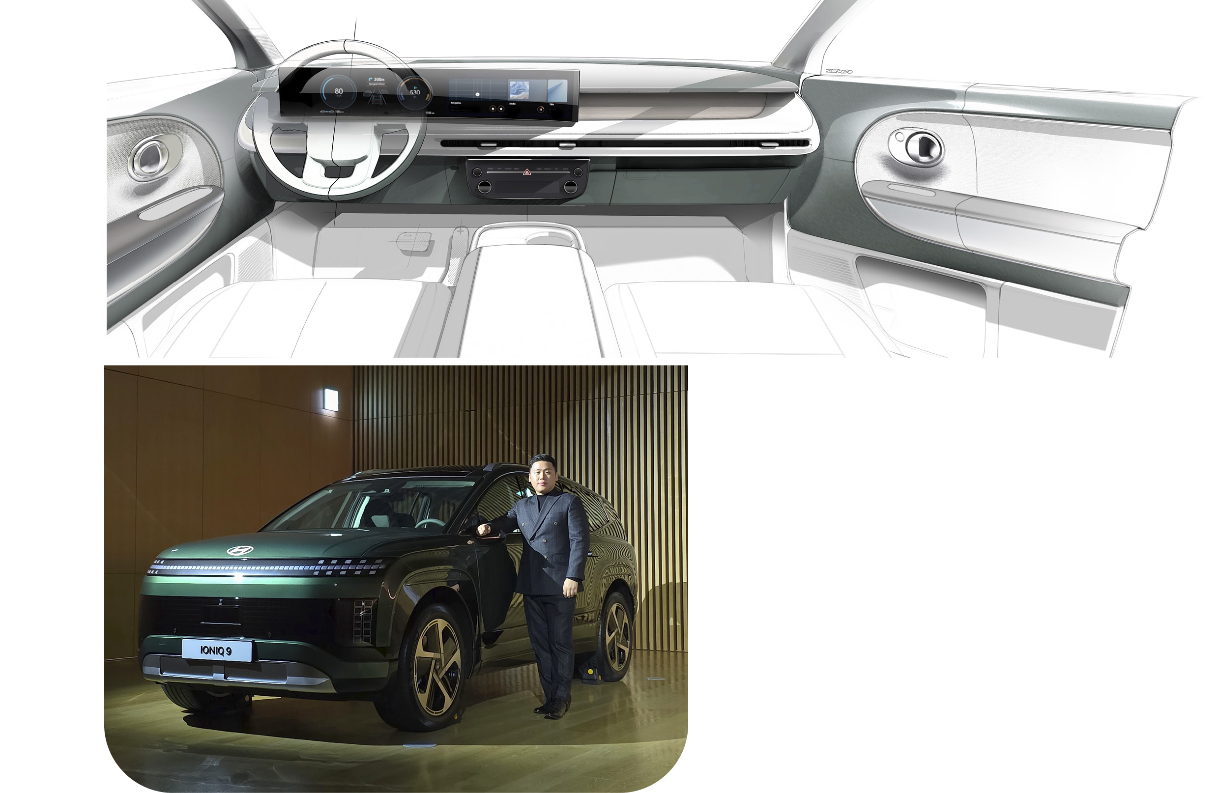 Ioniq 9 Interior Sketch and Researcher