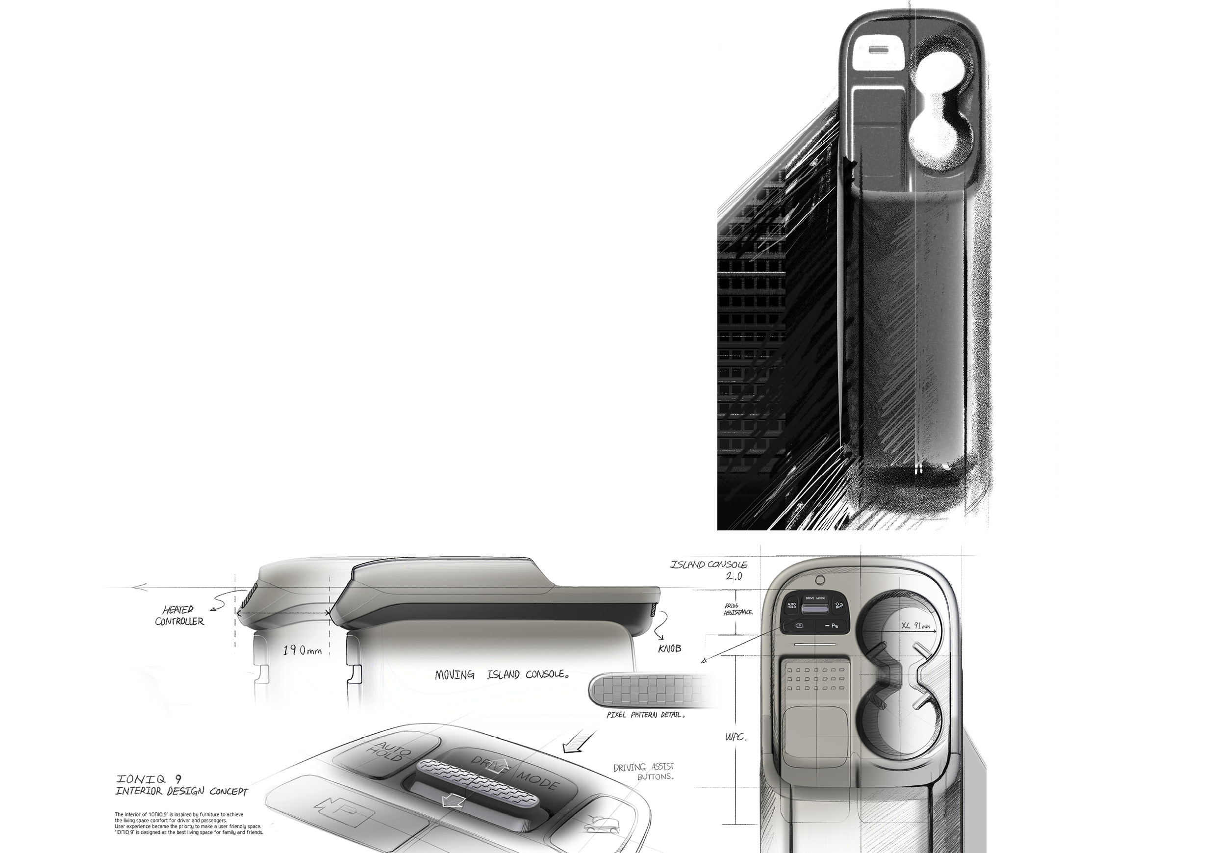 IONIQ 9 Universal Island Sketch