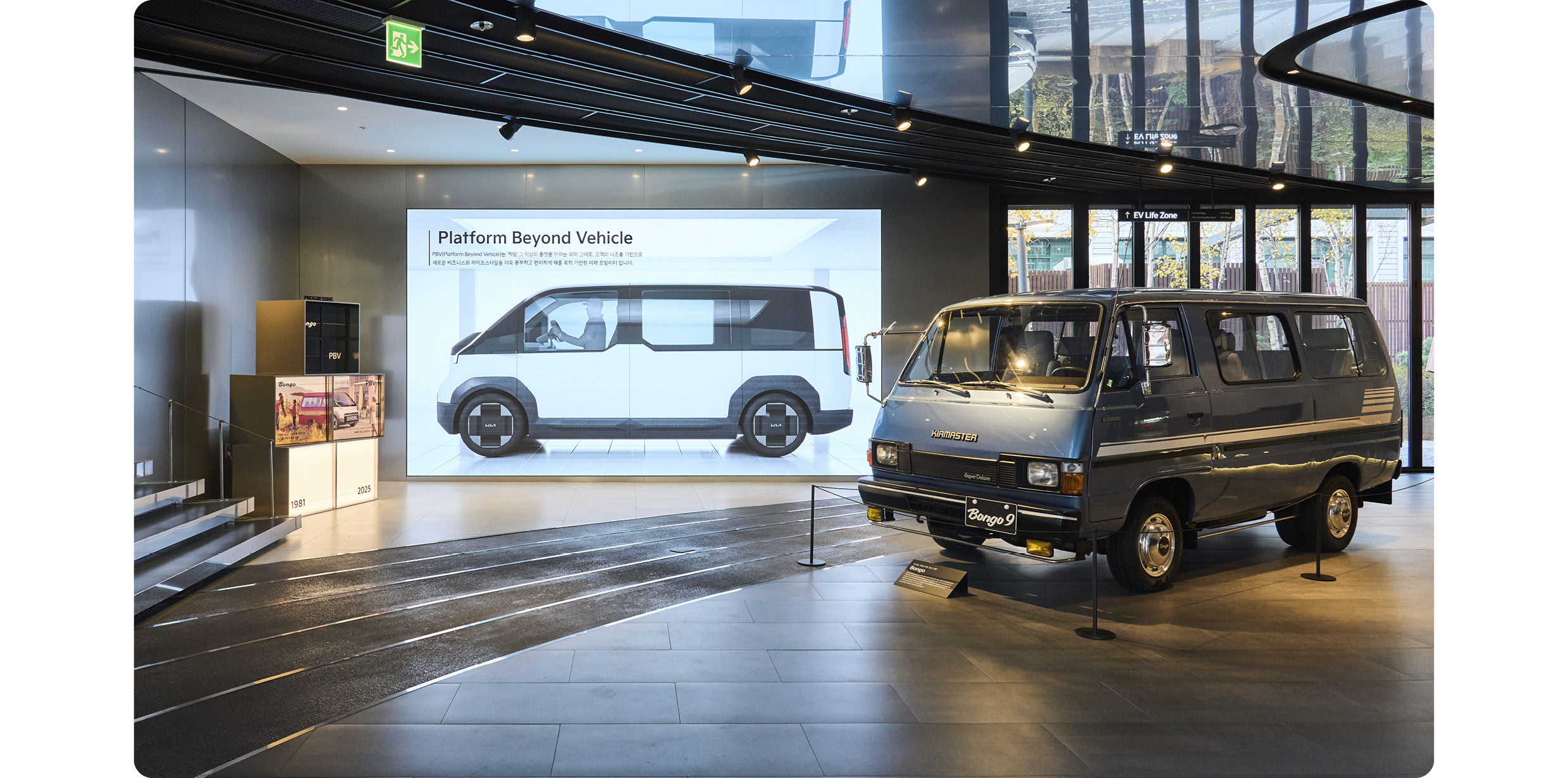 기아 헤리티지 전시에 진열된 봉고9의 모습