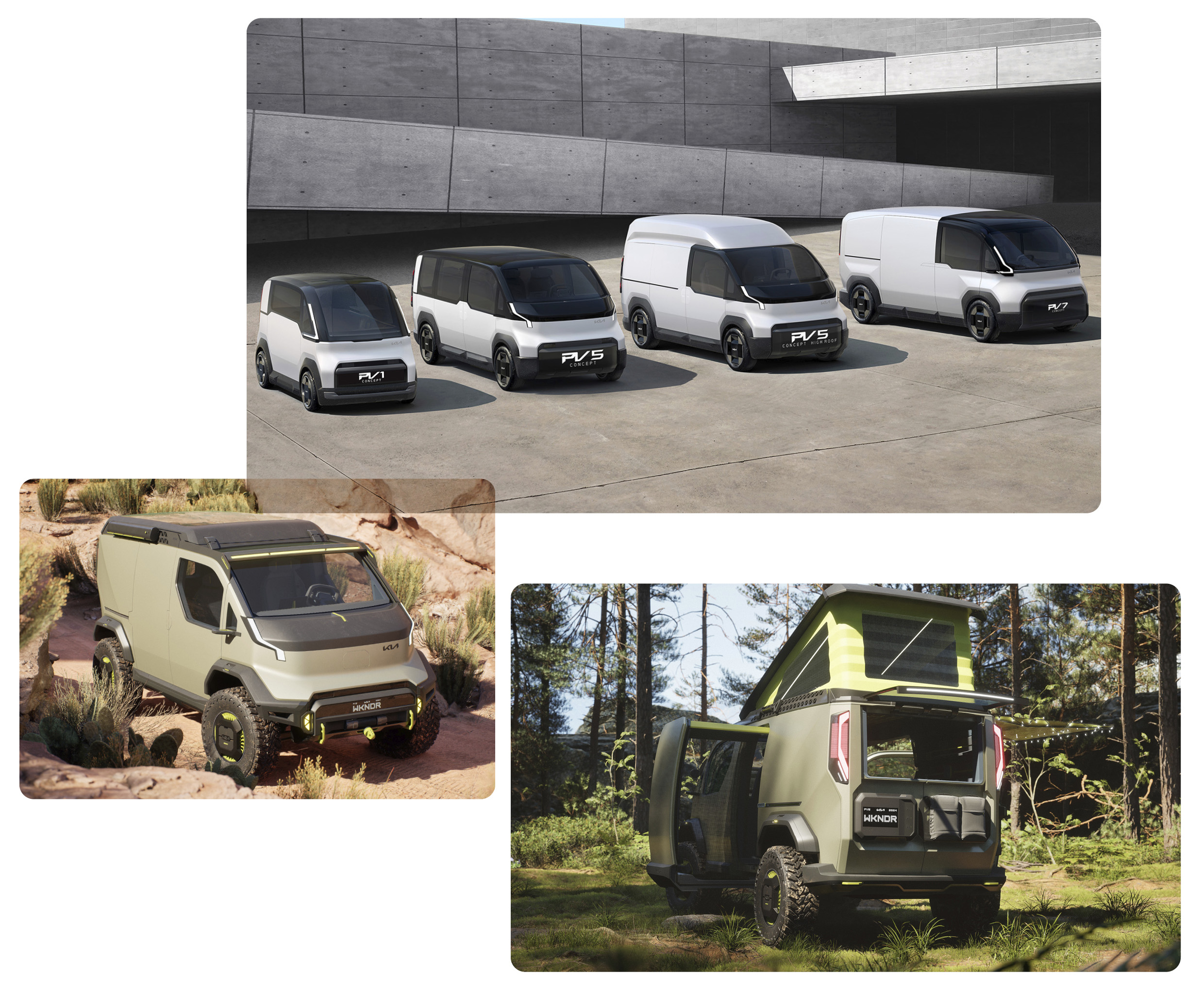 Kia PBV Lineup and PV5 WKNDR Concept