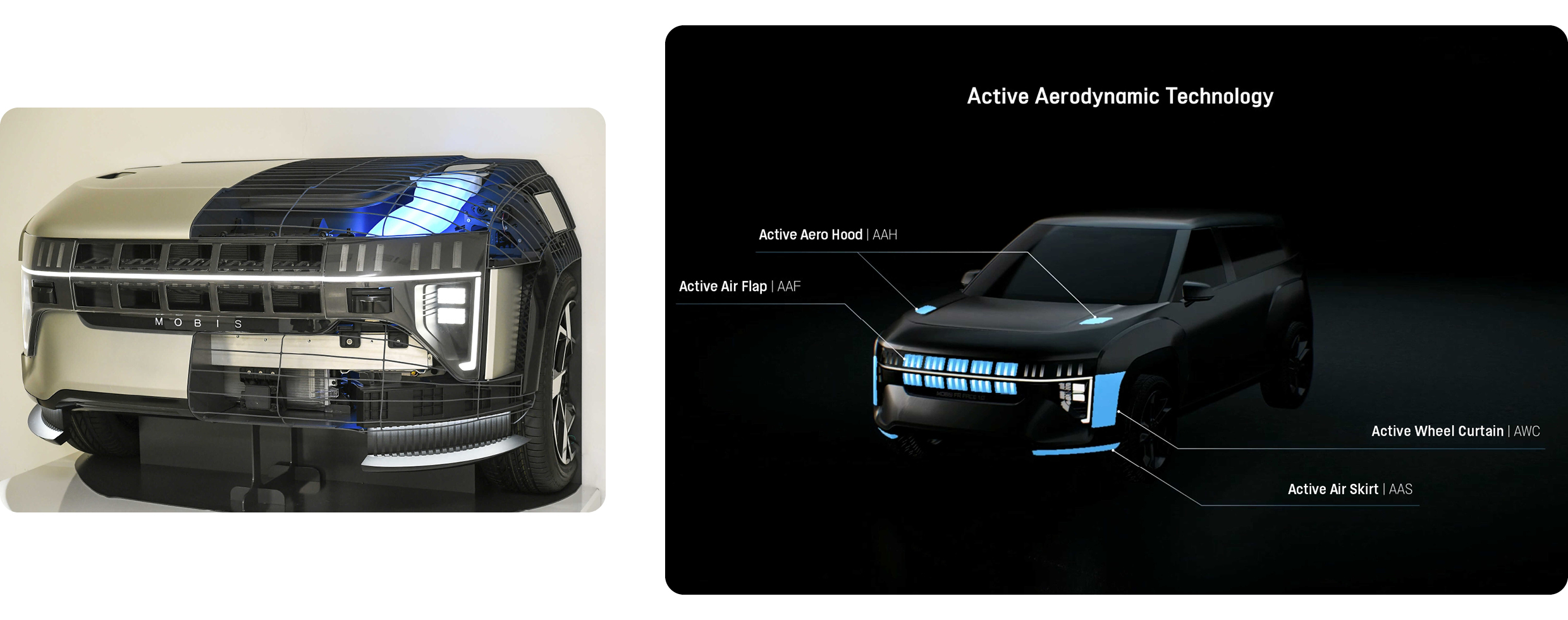 현대모비스가 공개한 프런트 페이스 통합 모듈의 모습