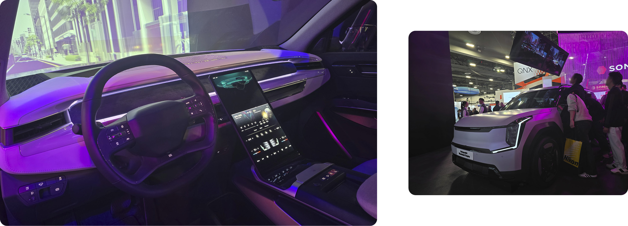 홀로그래픽 윈드실드 디스플레이를 시연 중인 모습