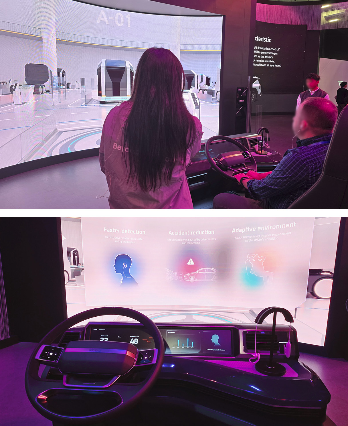 CES 2025에서 엠브레인 기술을 시연 중인 모습