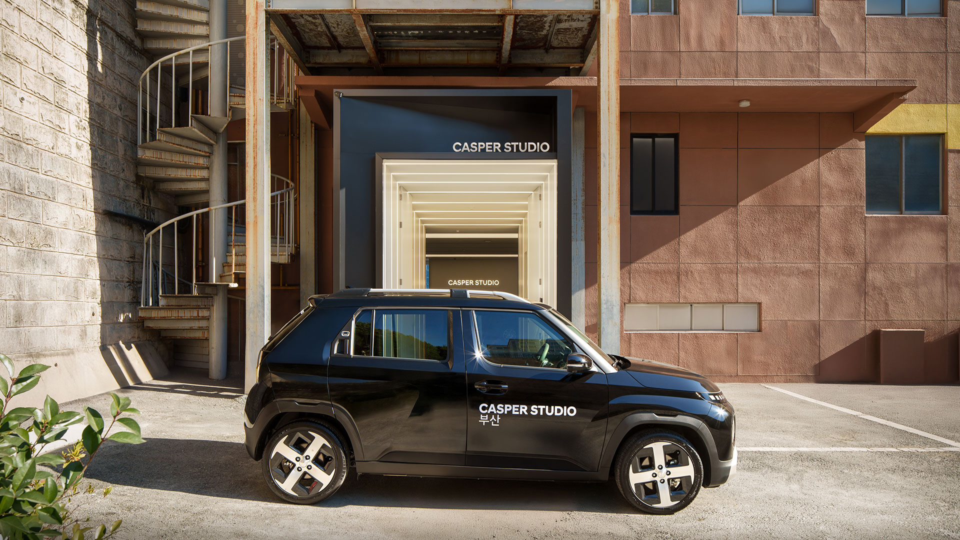 ‘캐스퍼 스튜디오 부산’ 비대면 시승 차량의 모습