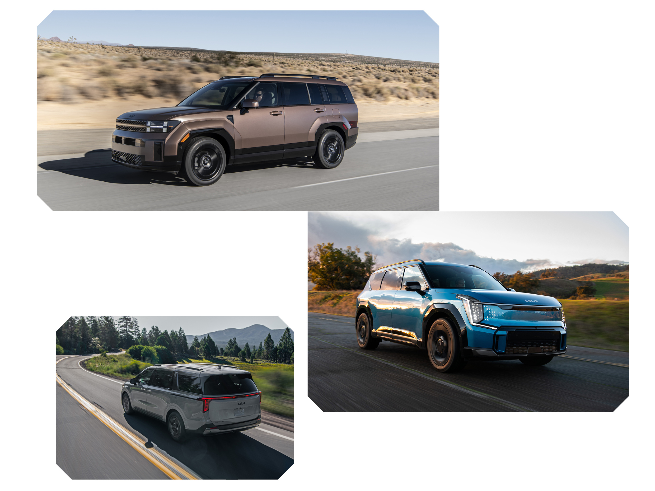 미국 카 커넥션 베스트 카 투 바이 2025 현대차그룹 수상 차종. 현대차 싼타페, 기아 카니발, EV9