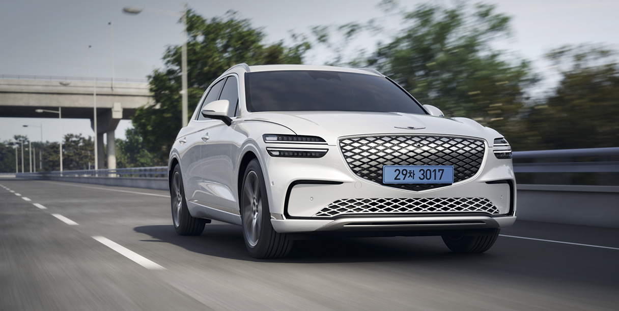 Electrified GV70 running on the road