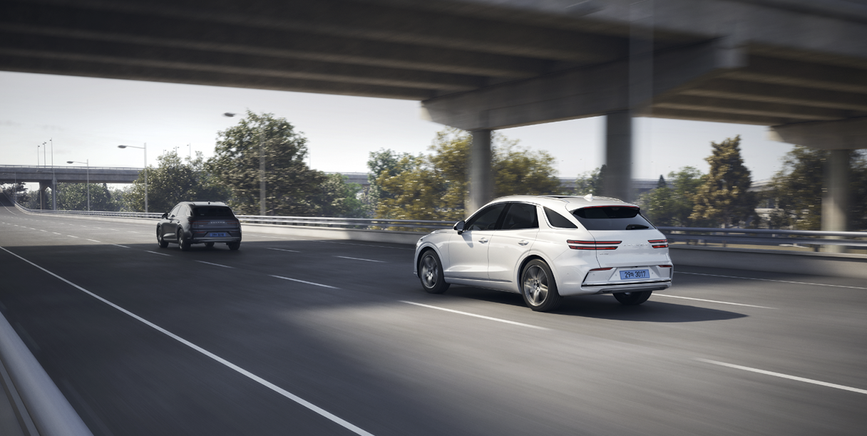 Electrified GV70 running on the road