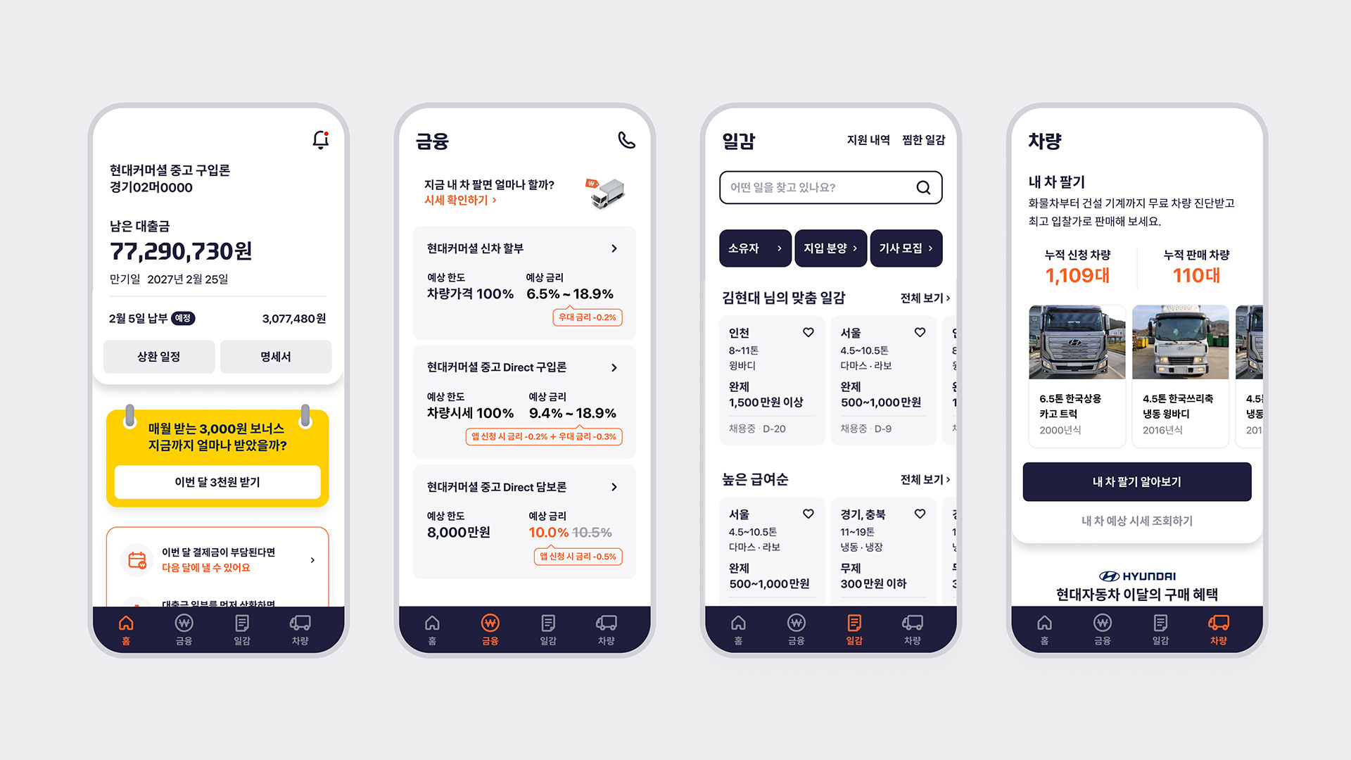 현대커머셜, 고트럭 '앱 명세서 서비스' 인기... 주요 금융정보 한 눈에 볼 수 있어