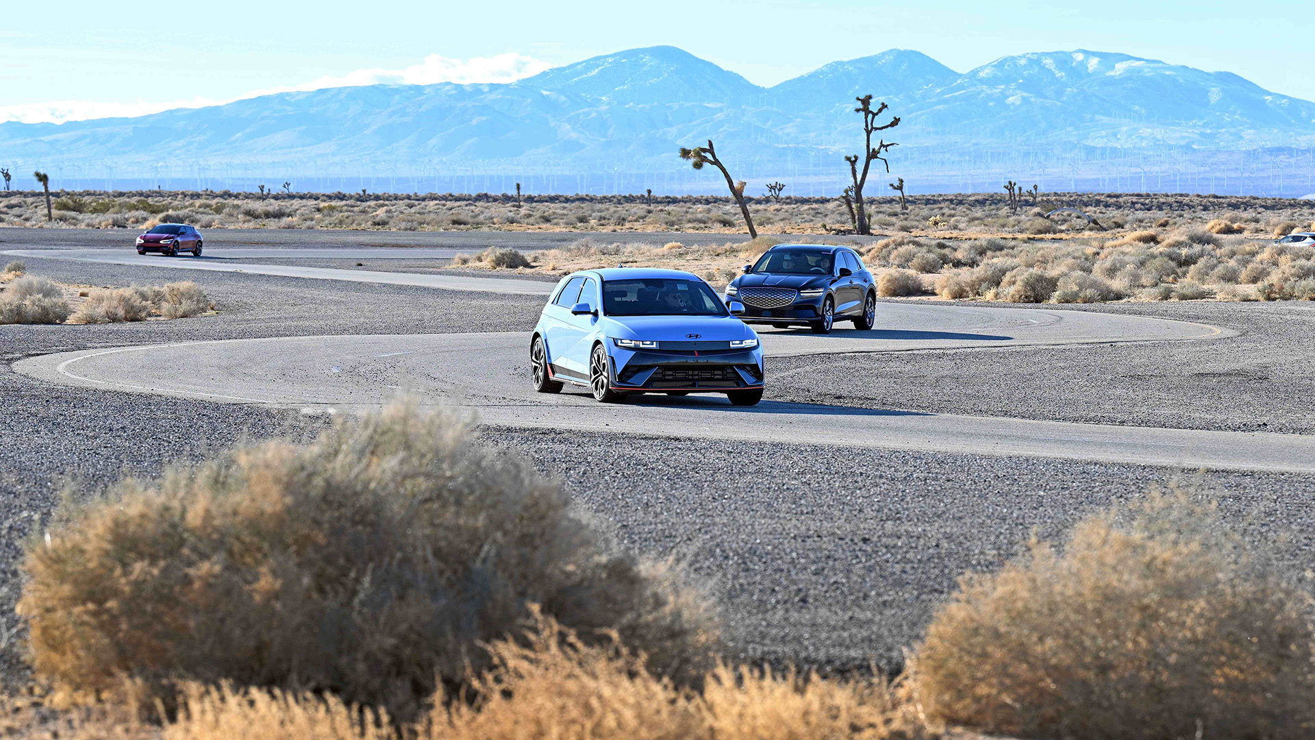 모하비주행시험장 주행시험 모습.