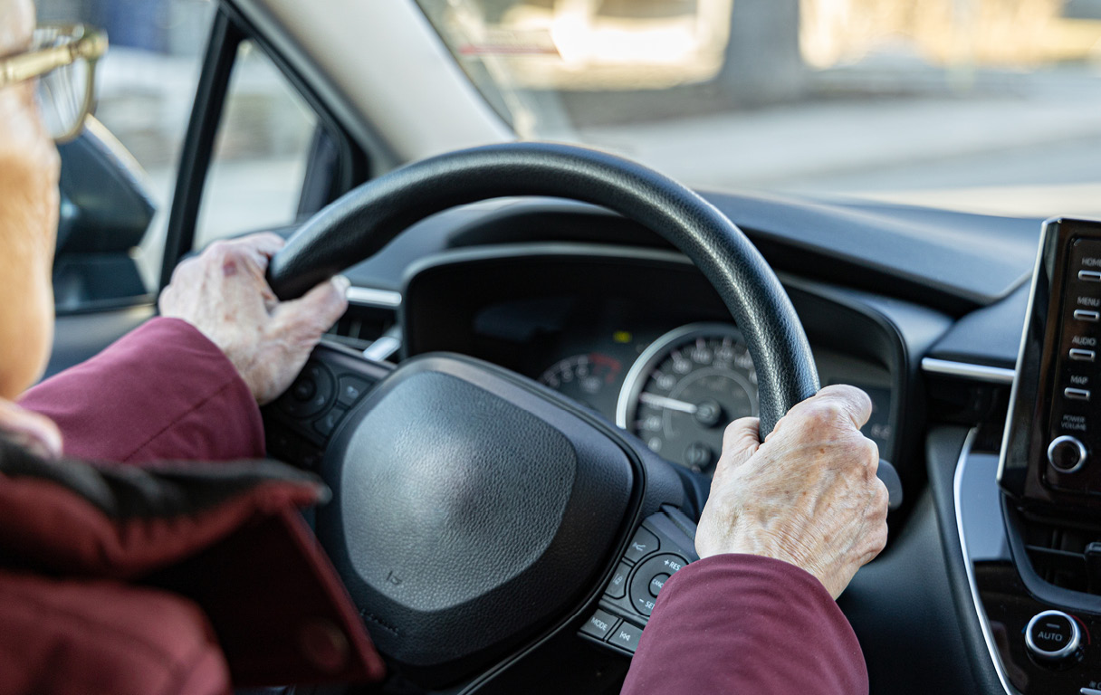 노인이 운전하는 모습
