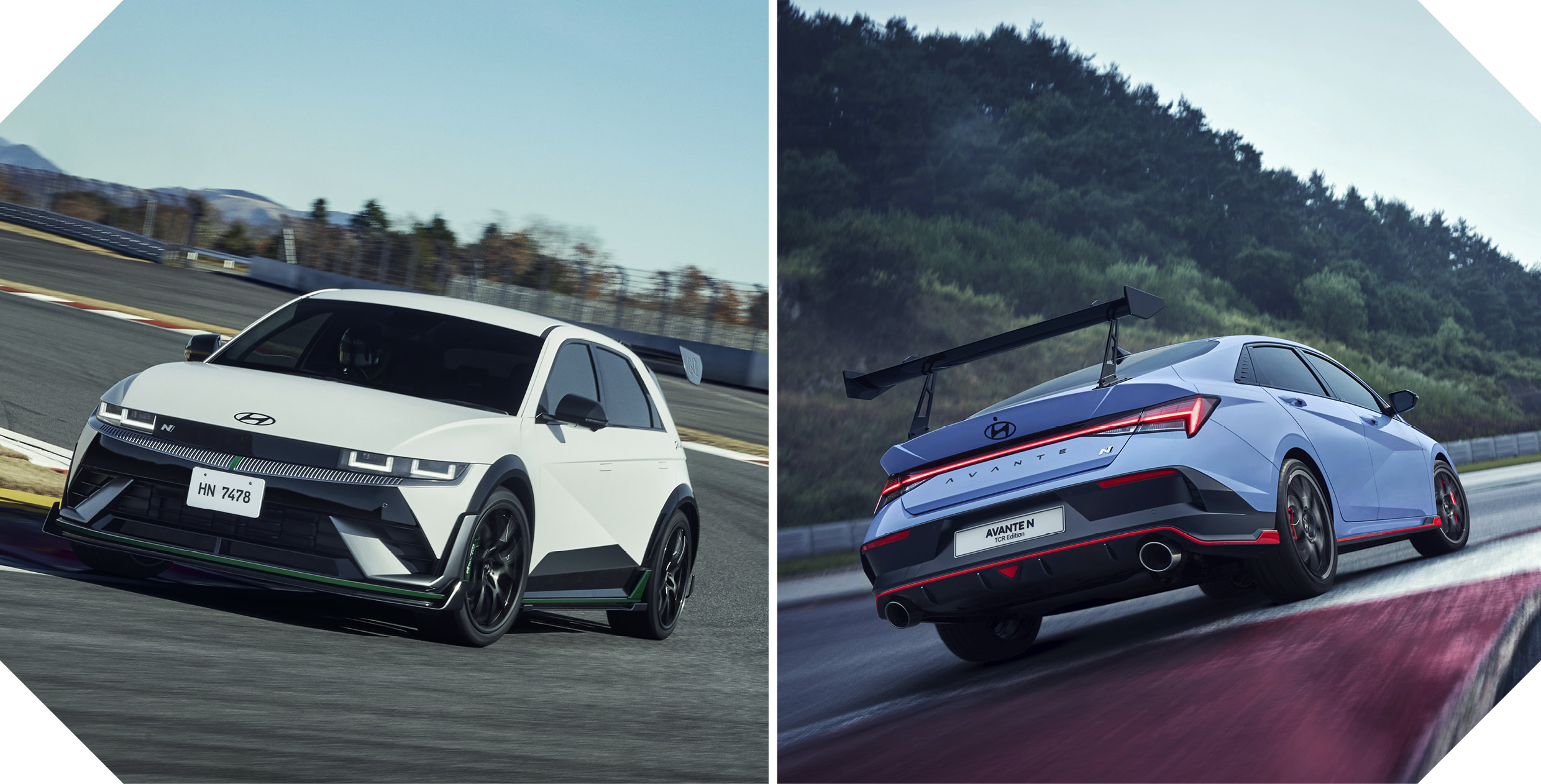 아이오닉 5 N DK 에디션과 아반떼 N TCR 에디션의 모습