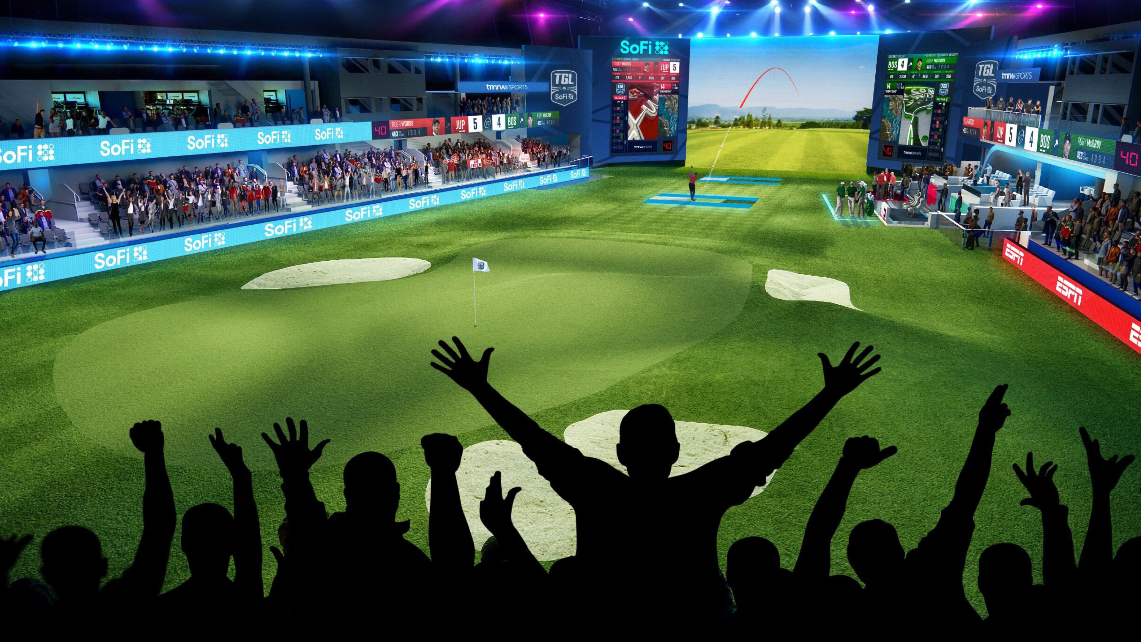 indoor stadium where golf games are held