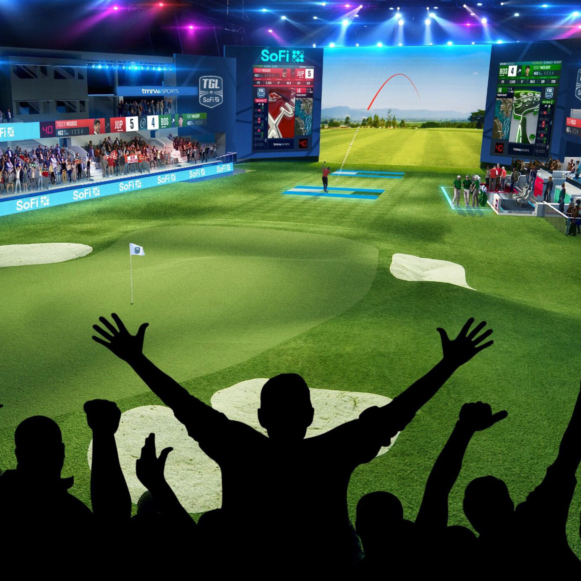indoor stadium where golf games are held