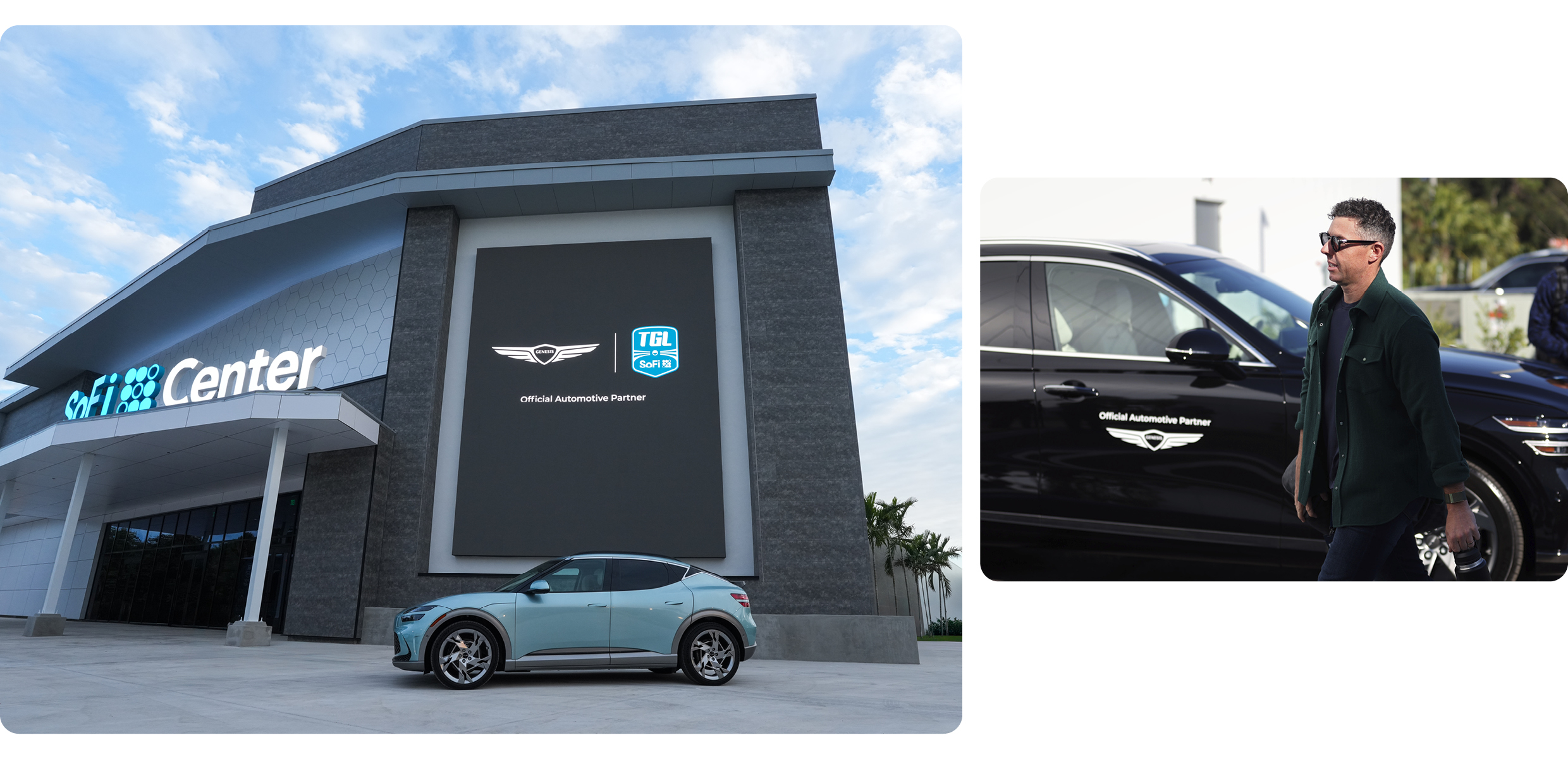 TGL 골프 대회를 지원하는 제네시스의 모습