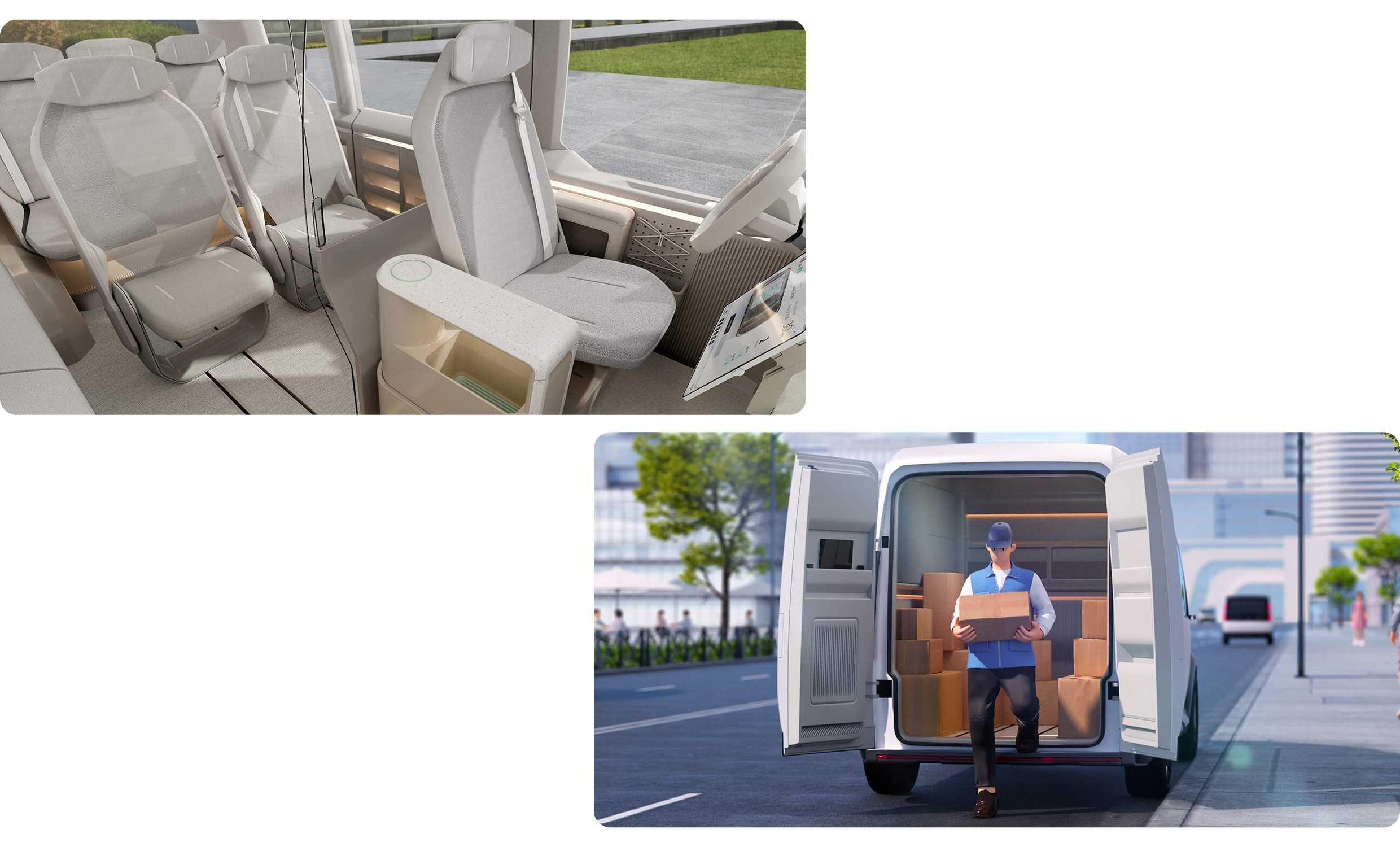 Photographs showing examples of PBV usage