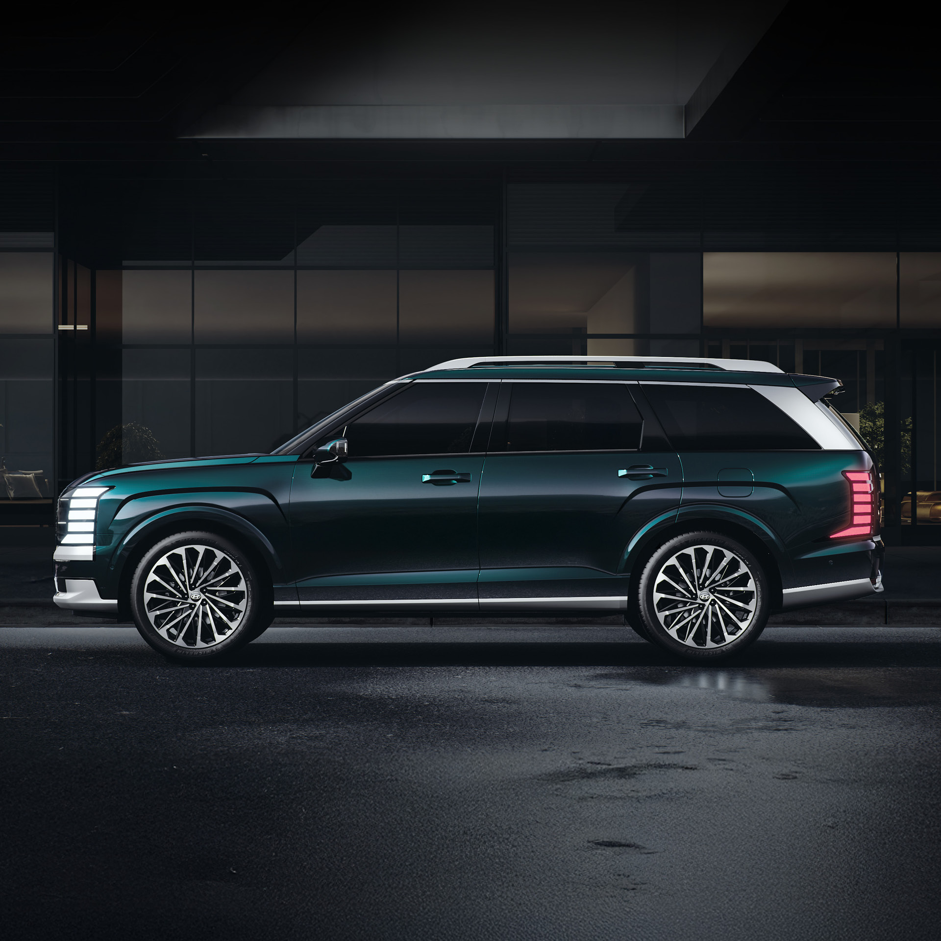 현대 팰리세이드 측면 모습