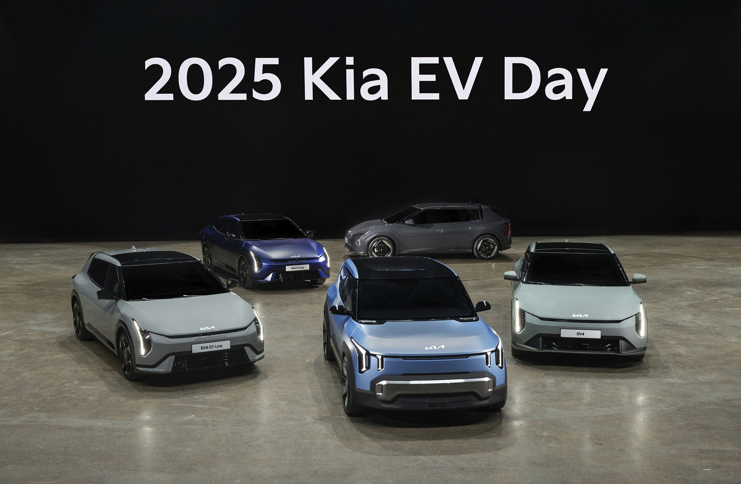 Kia Concept EV2(Center) standing with EV4