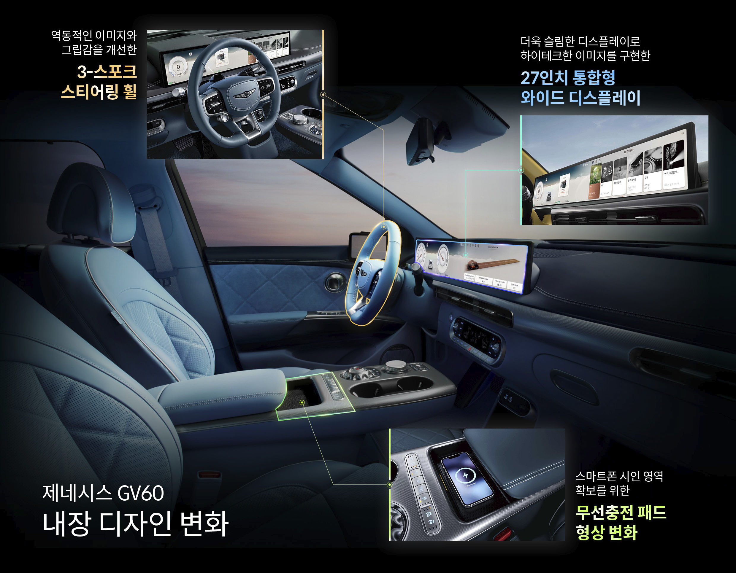 제네시스 GV60 내장디자인 변화점