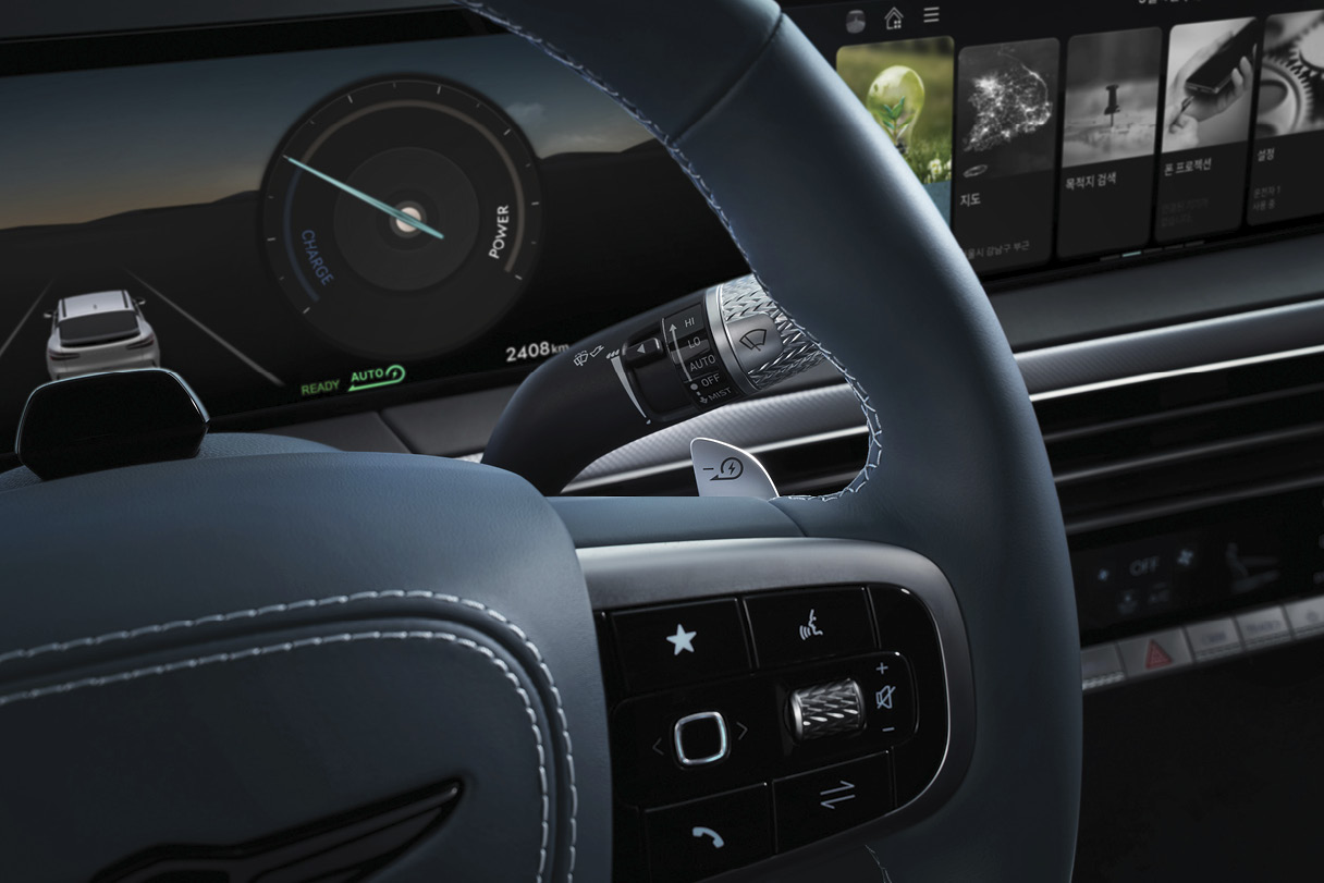 제네시스 GV60 회생제동 패들 시프터