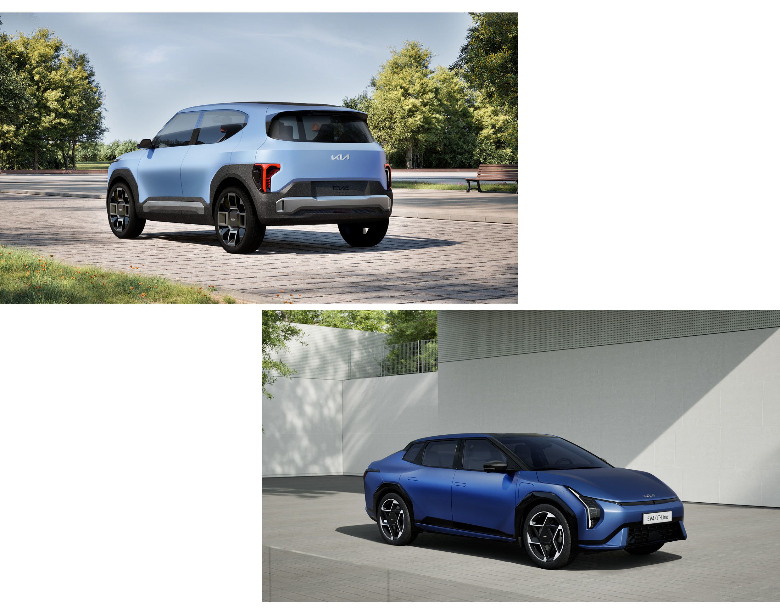 기아 콘셉트 EV2와 EV4의 모습