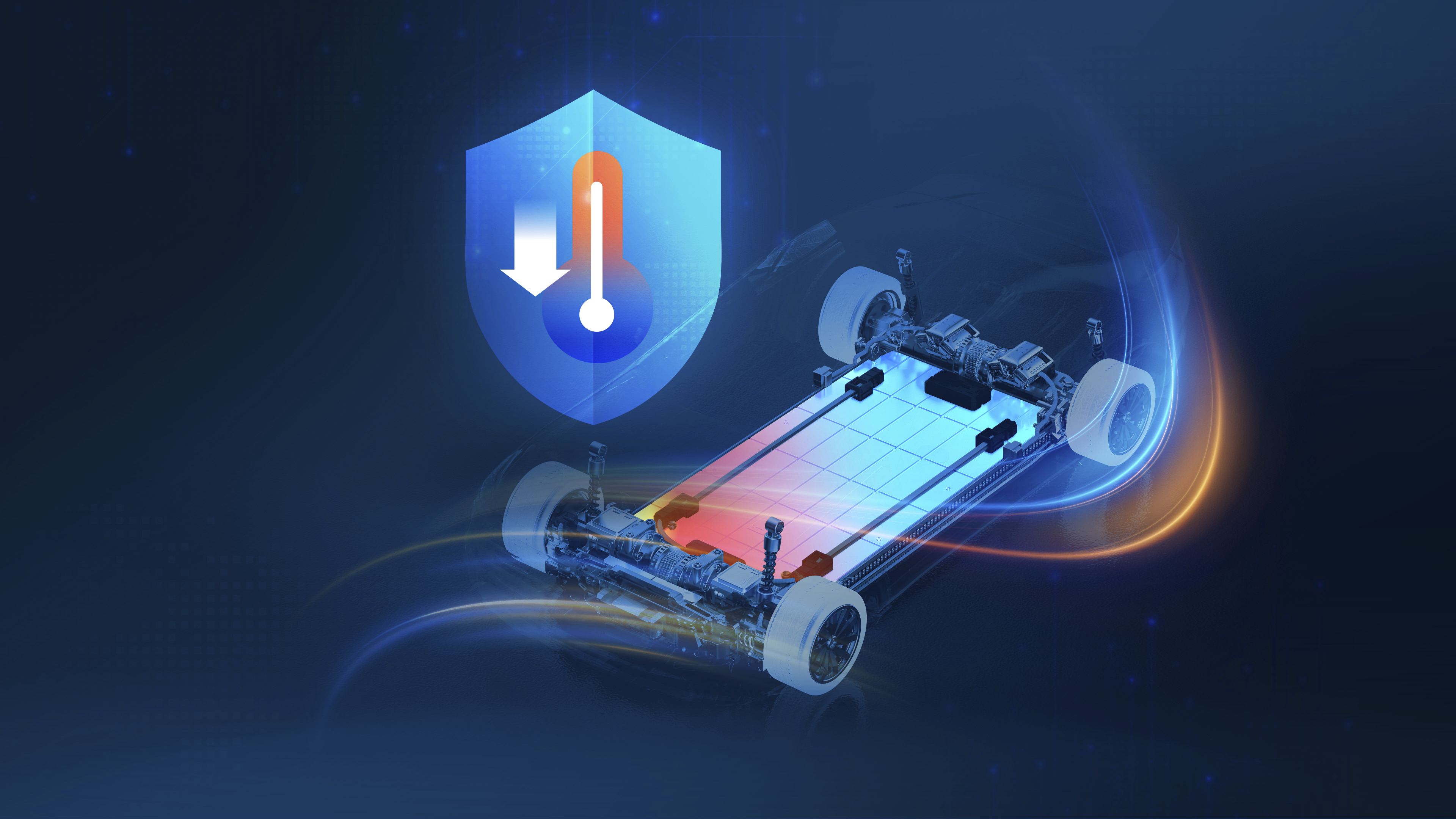 Graphic describing electric vehicle battery temperature management
