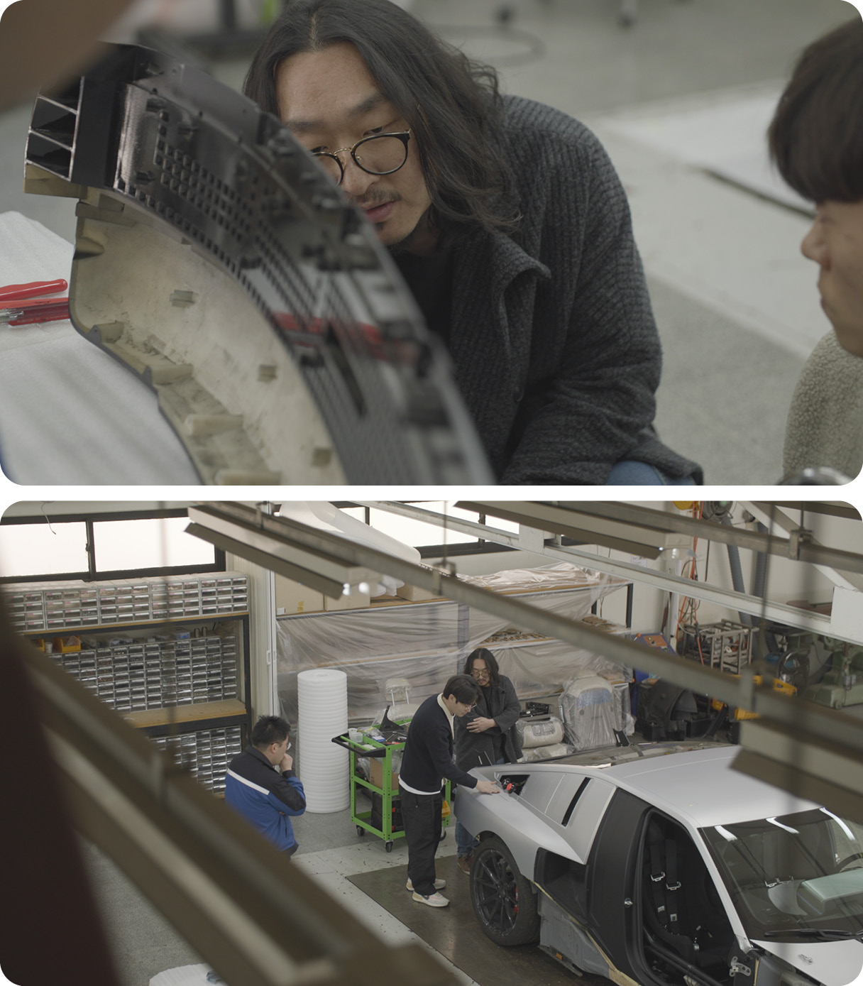 디자인 작업을 진행 중인 디자이너들의 모습