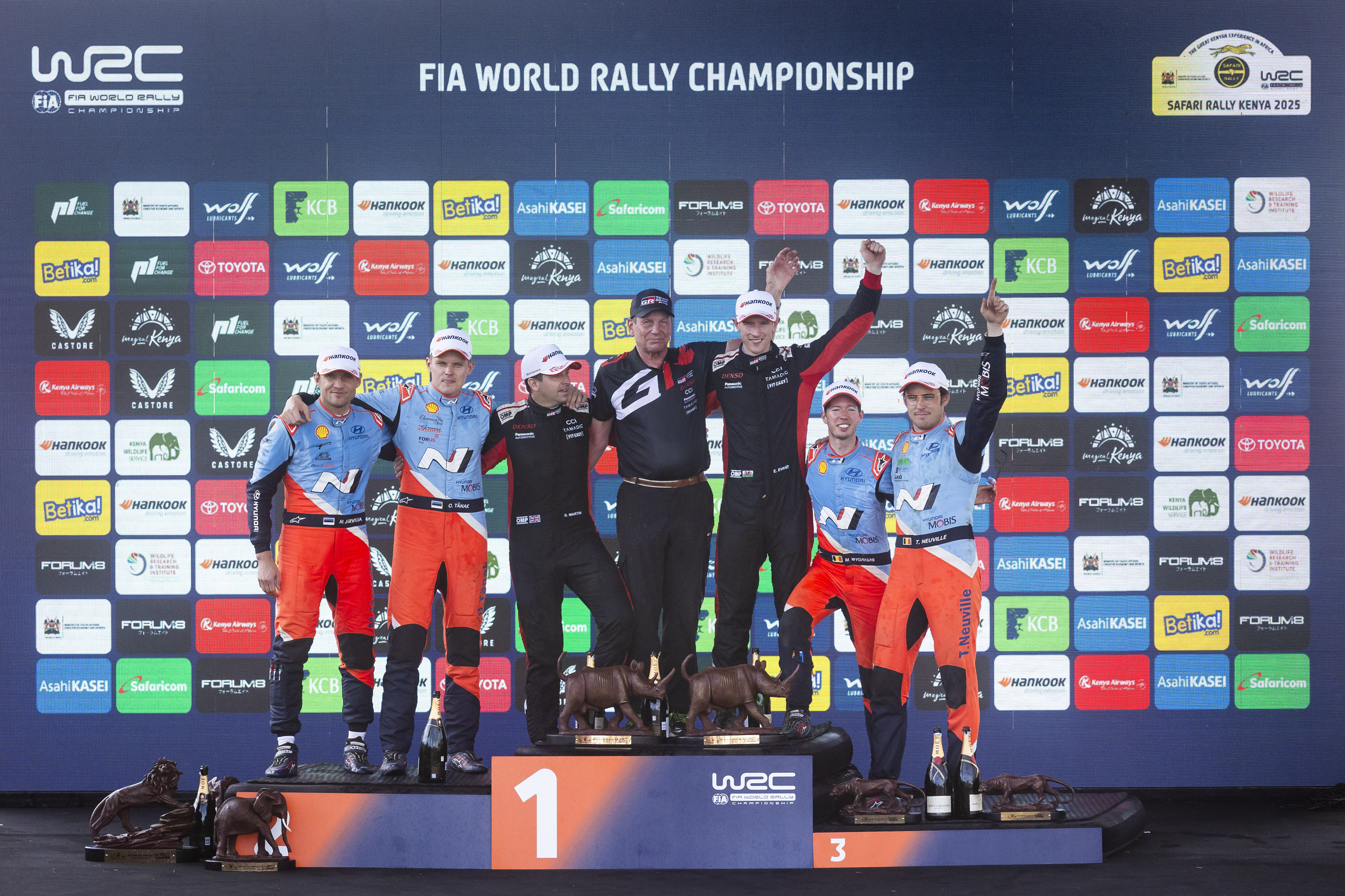 WRC podium ceremony
