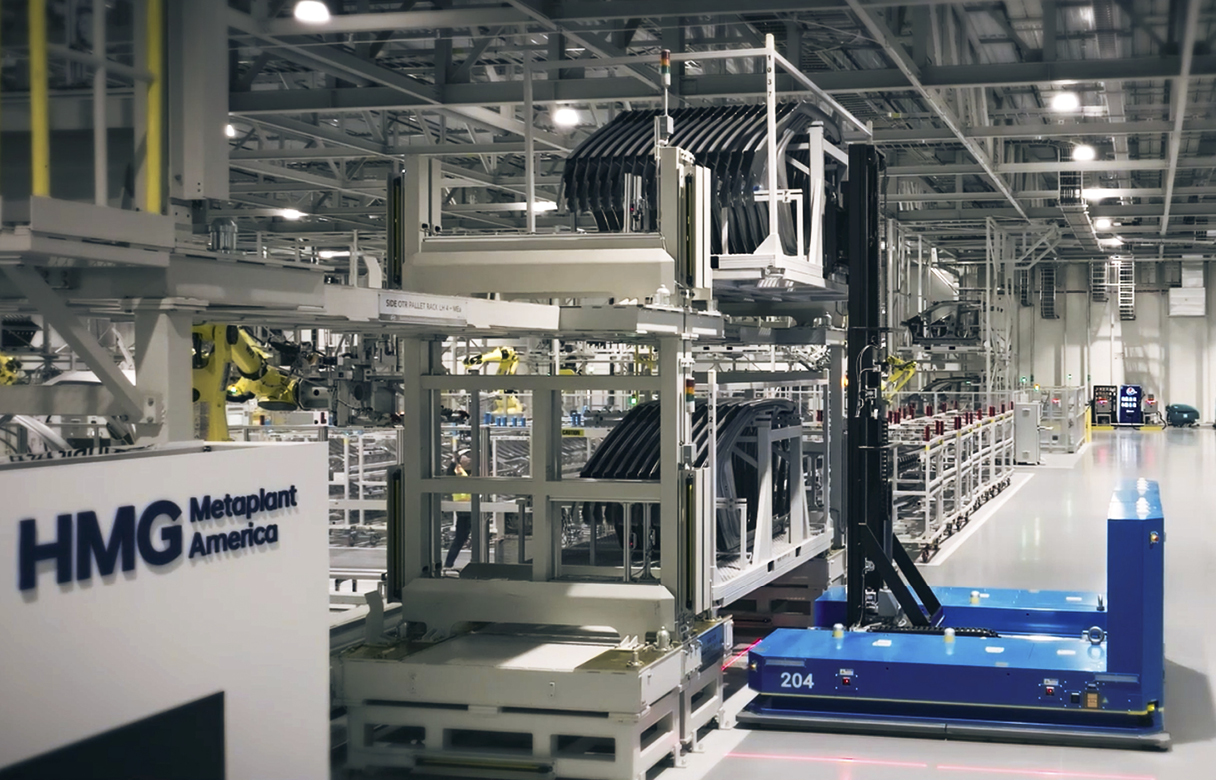 AGV의 물류 모습