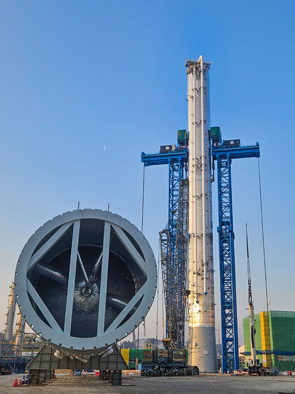 분리타워 설치가 완료된 모습