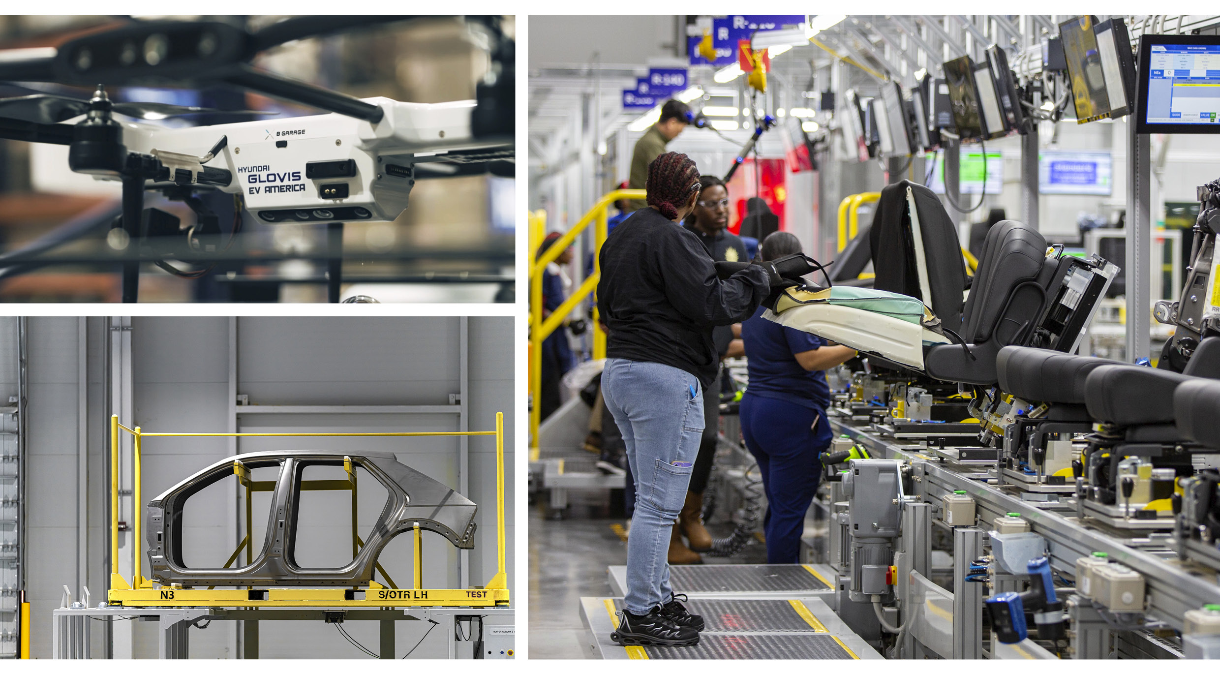 A view of the inside of an affiliate factory built together in Hyundai Motor Group's Metaplant America