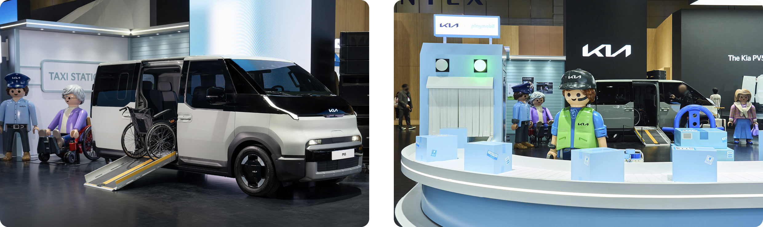 플레이모빌과 협업해 PV5의 활용도를 보여주고 있는 모습