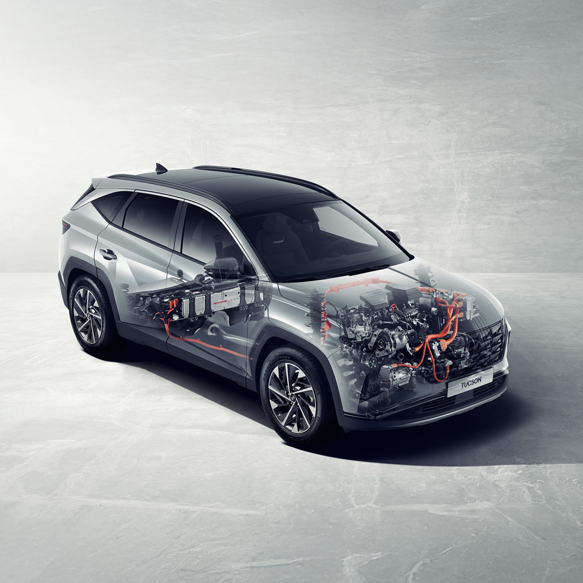 현대차 투싼 하이브리드 내부 투시도